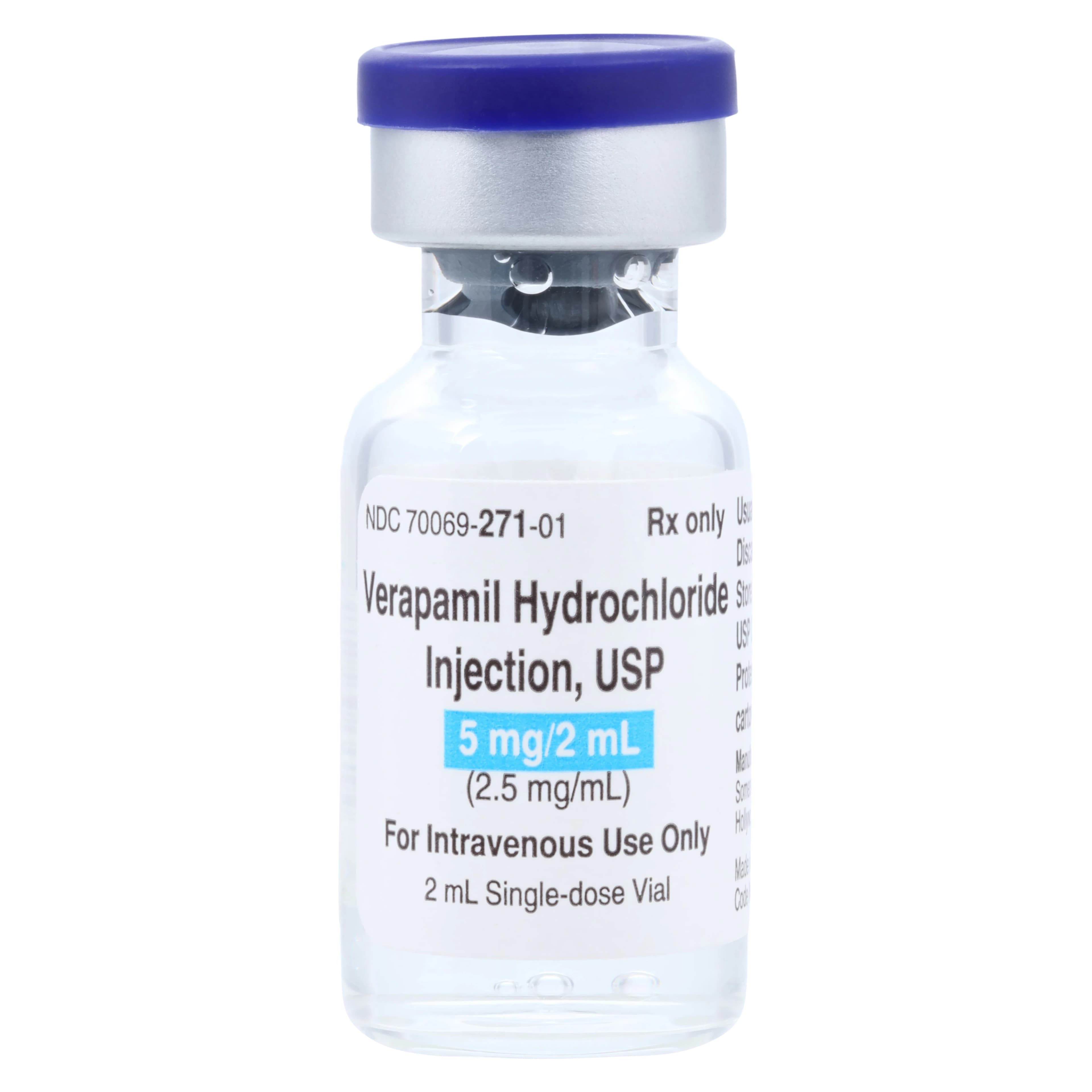 Verapamil HCL Injection 2.5mg/mL, Single Dose Vial (SDV), 2mL Each - Verapamil HCL Inj N-R - Image 1