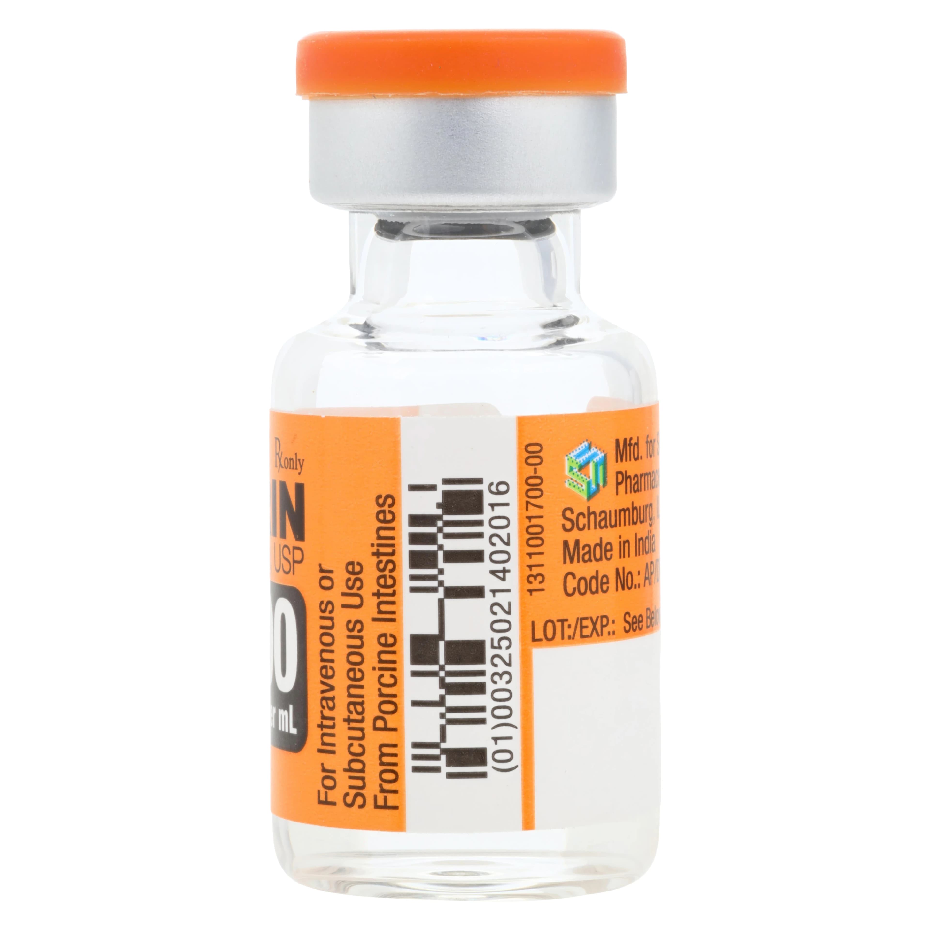 Heparin Sodium Injection (Pork), 5,000 U/mL, 1 mL Vial, Multi-Dose, Sagent Pharmaceuticals thumbnail 3