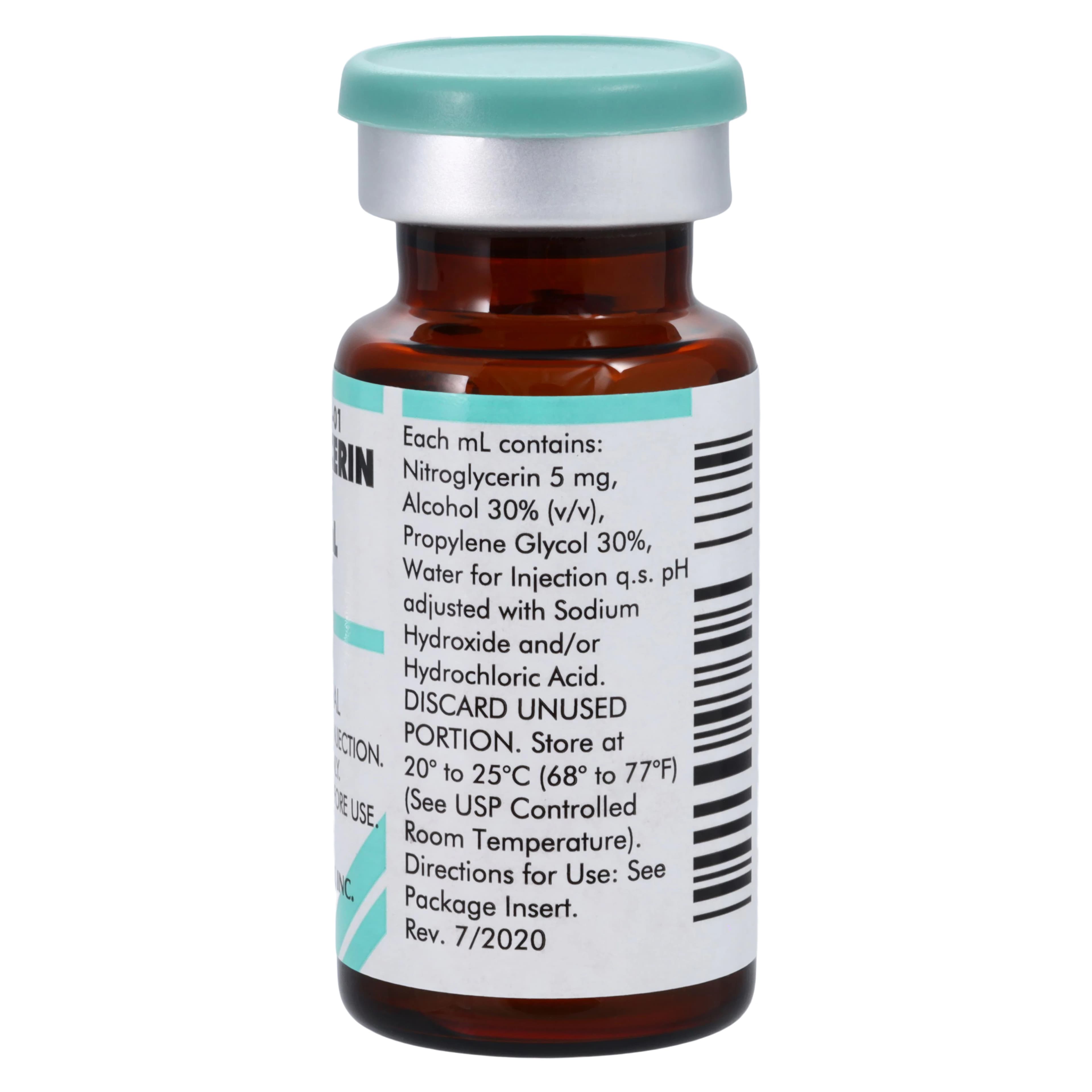 Nitroglycerin Injection 5 mg/mL, Single-Dose Vial, 10 mL, Non-Returnable (American Regent) thumbnail 2