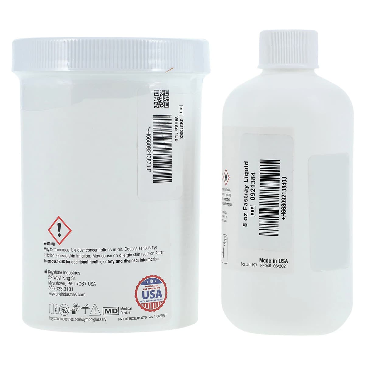 Fastray Custom Tray and Acrylic Base Plate Material Standard Kit, White, Regular Set, 1 lb Powder & 8 oz Liquid, 0921377 thumbnail 5