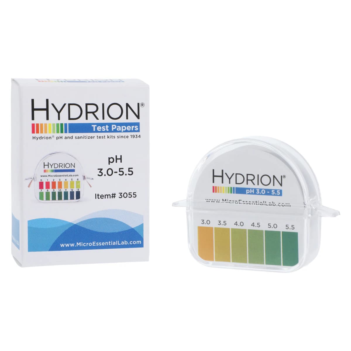 Hydrion pH Test Strips, 3.0-5.5 Range, Double Roll with Color Chart, Box thumbnail 2