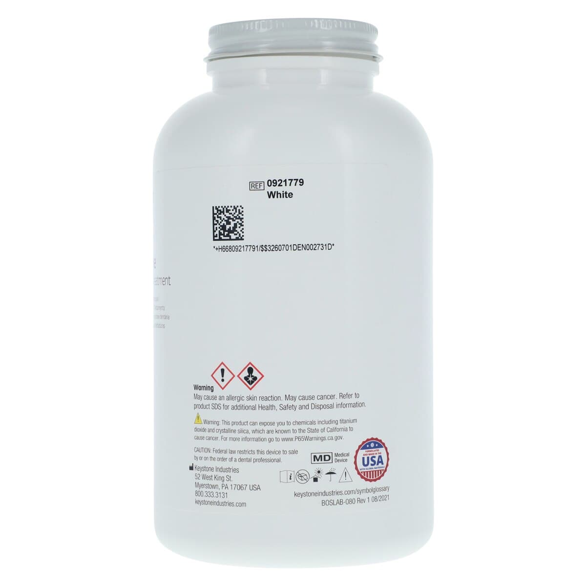 Softone™ Resilient Denture Acrylic Treatment Functional Impression Material, Powder, White, 1 lb (16 oz), 0921779 thumbnail 2