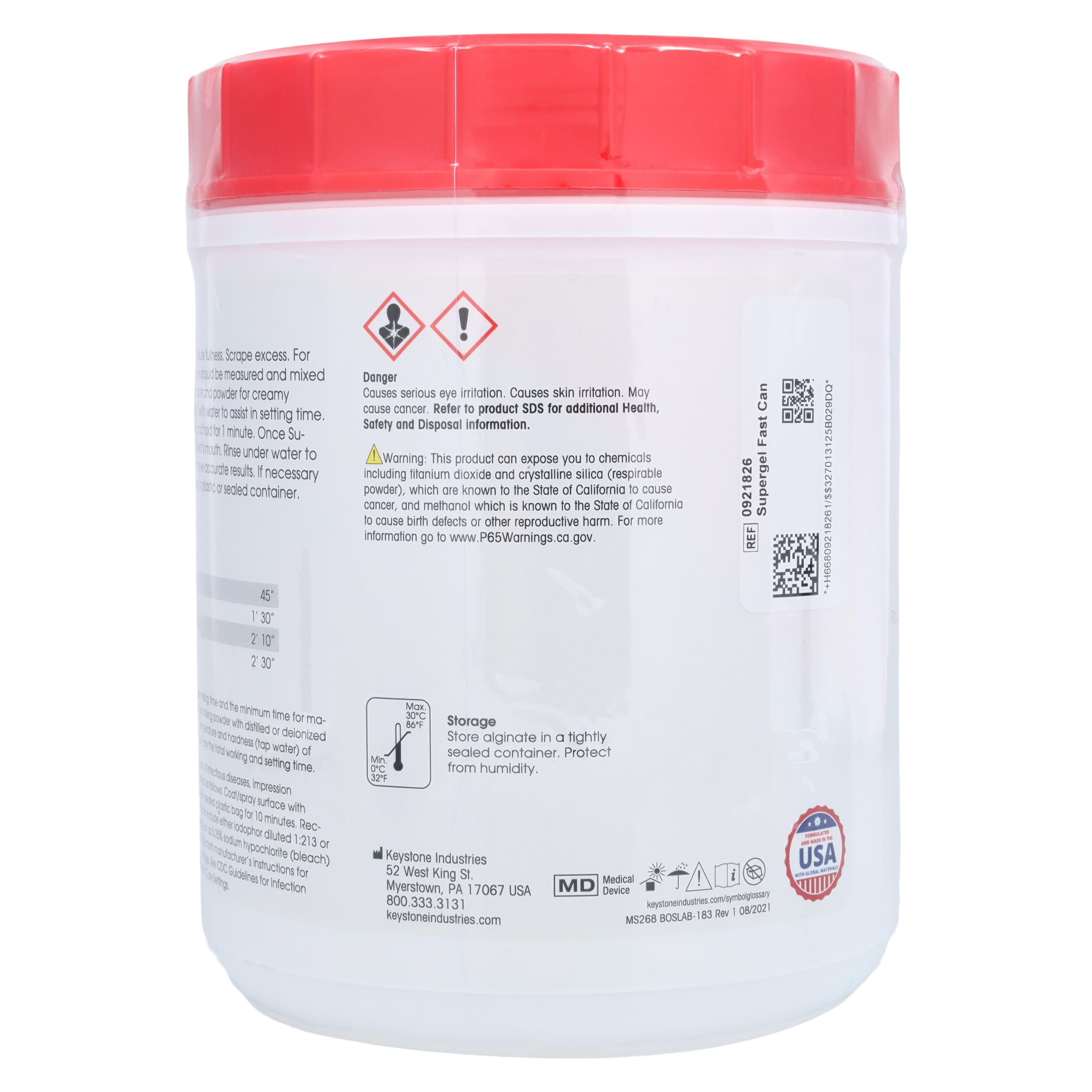 Keystone Supergel Fast Set Alginate, Sassafras Flavor, 1 Lb Can, #0921826 thumbnail 3