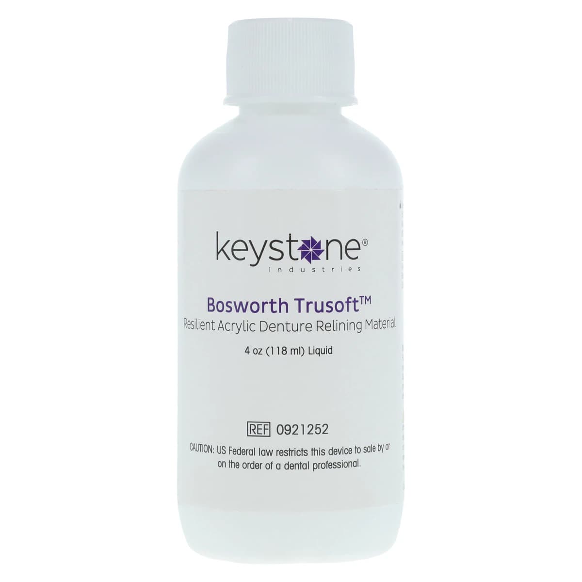 Trusoft™ Resilient Denture Acrylic Relining Material, 4 oz Liquid Only, 0921252 - Trusoft™ Resilient Denture Acrylic Relining Material 4oz Liquid Only - Image 1