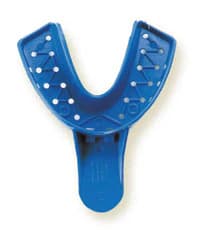 Tray Aways® Disposable Perforated Impression Trays, Large Lower (#2), Blue, 12/Pack, 0921887 - Tray Aways® Disposable Perforated Impression Trays Large Lower 12/Pack - Image 1