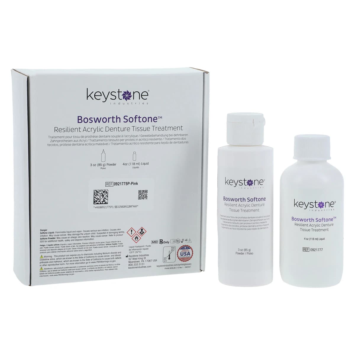Softone Tissue Conditioner & Functional Impression Material, Pink Standard Kit, 3 oz Powder & 4 oz Liquid, 0921775P thumbnail 2