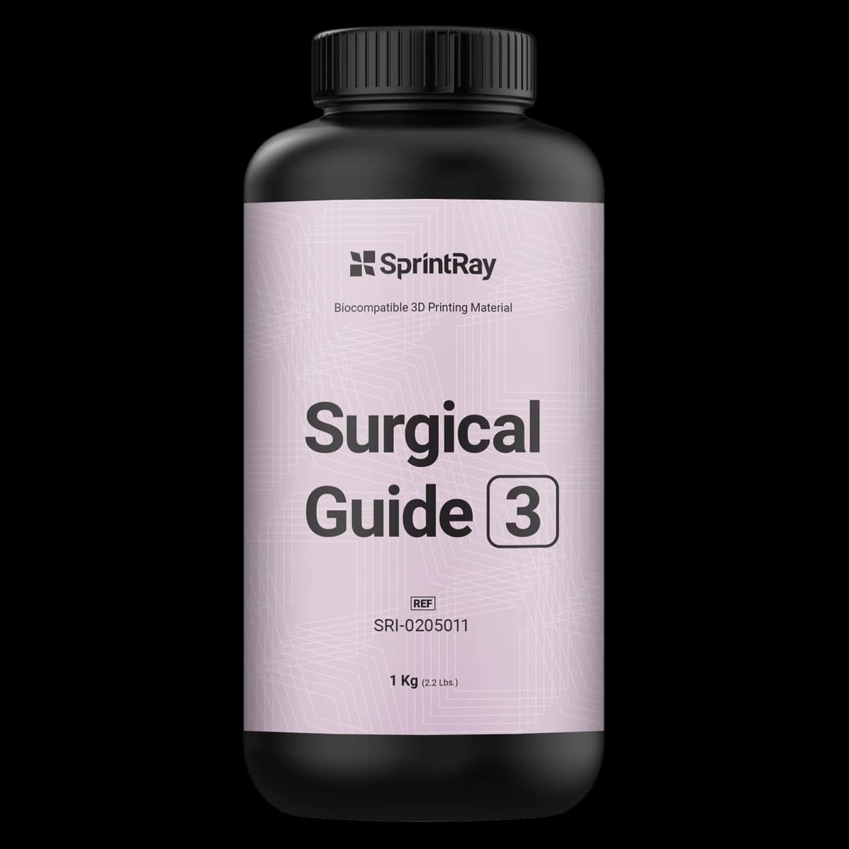 SprintRay Surgical Guide 3 Biocompatible 3D Printing Resin, Clear, 1 kg Bottle, 1/Pk - SprintRay Surgical Guide - Image 1