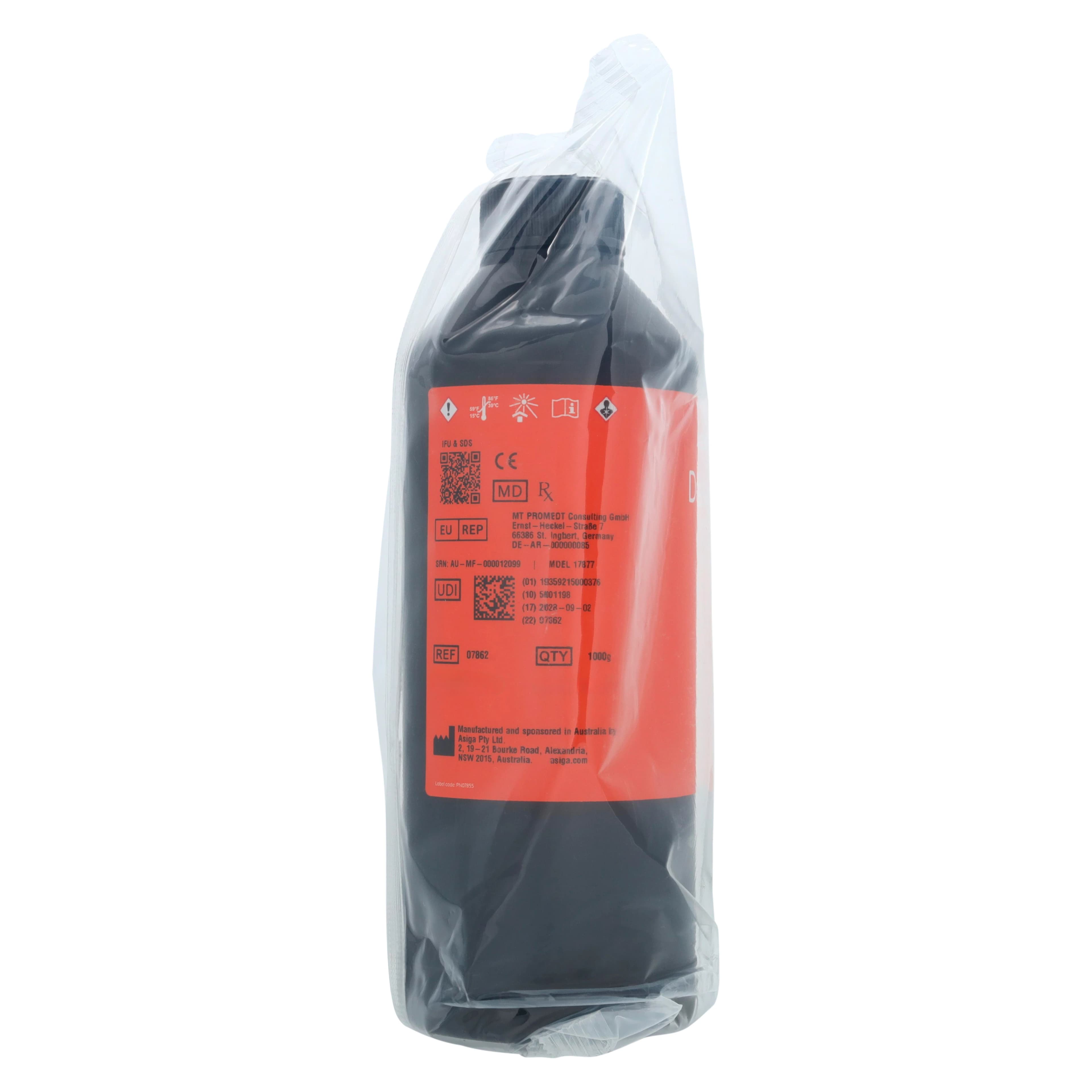 Asiga DentaTRAY 3D Print Resin, Orange, 1 kg Bottle thumbnail 2