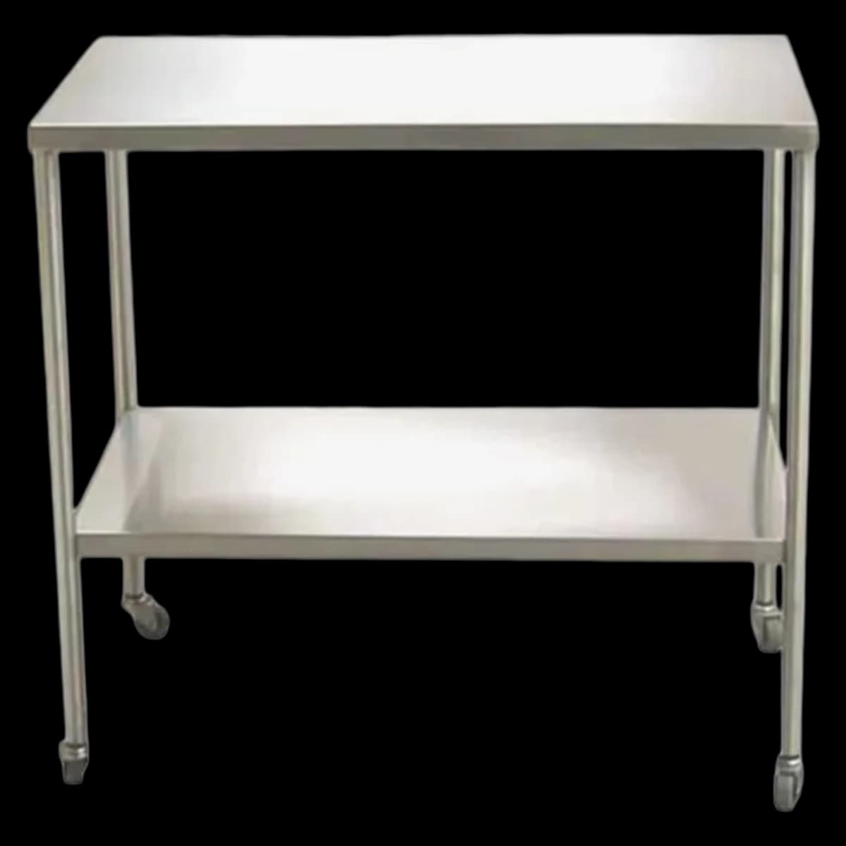 UMF Medical Instrument Table, Metal Back, 24" x 48" Top, 34" Height, Swivel Casters - Table Metal Back 24X48 - Image 1