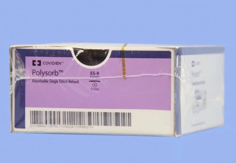 Medtronic Endo Stitch Polysorb Suture Reload, 3-0, 48", ES-9 Taper Point Straight Needle 9mm, Coated Violet, 12/Case - Suture End Stich 3/0 DY PLY - Image 1