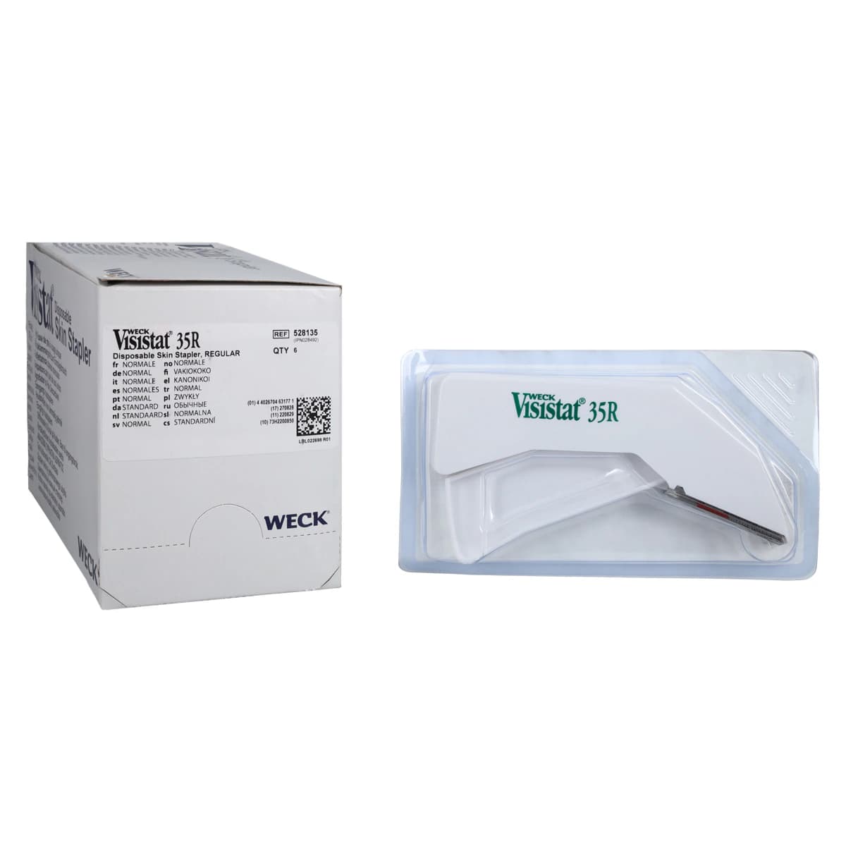 Visistat Skin Stapler, Stainless Steel, Squeeze Handle, 35 Regular Staples, 6/Box - Stapler Skin Visistat - Image 1