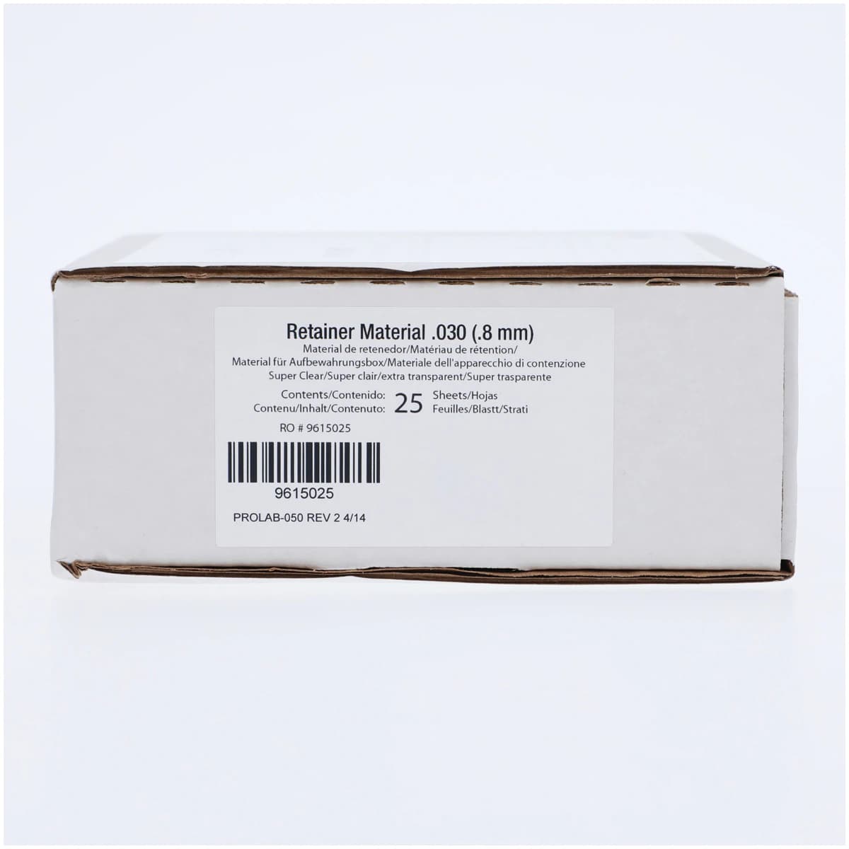Pro-Form Retainer Material, 5" x 5", 0.030" (0.75 mm), Super Clear, 25/Pk, 9615025 thumbnail 3