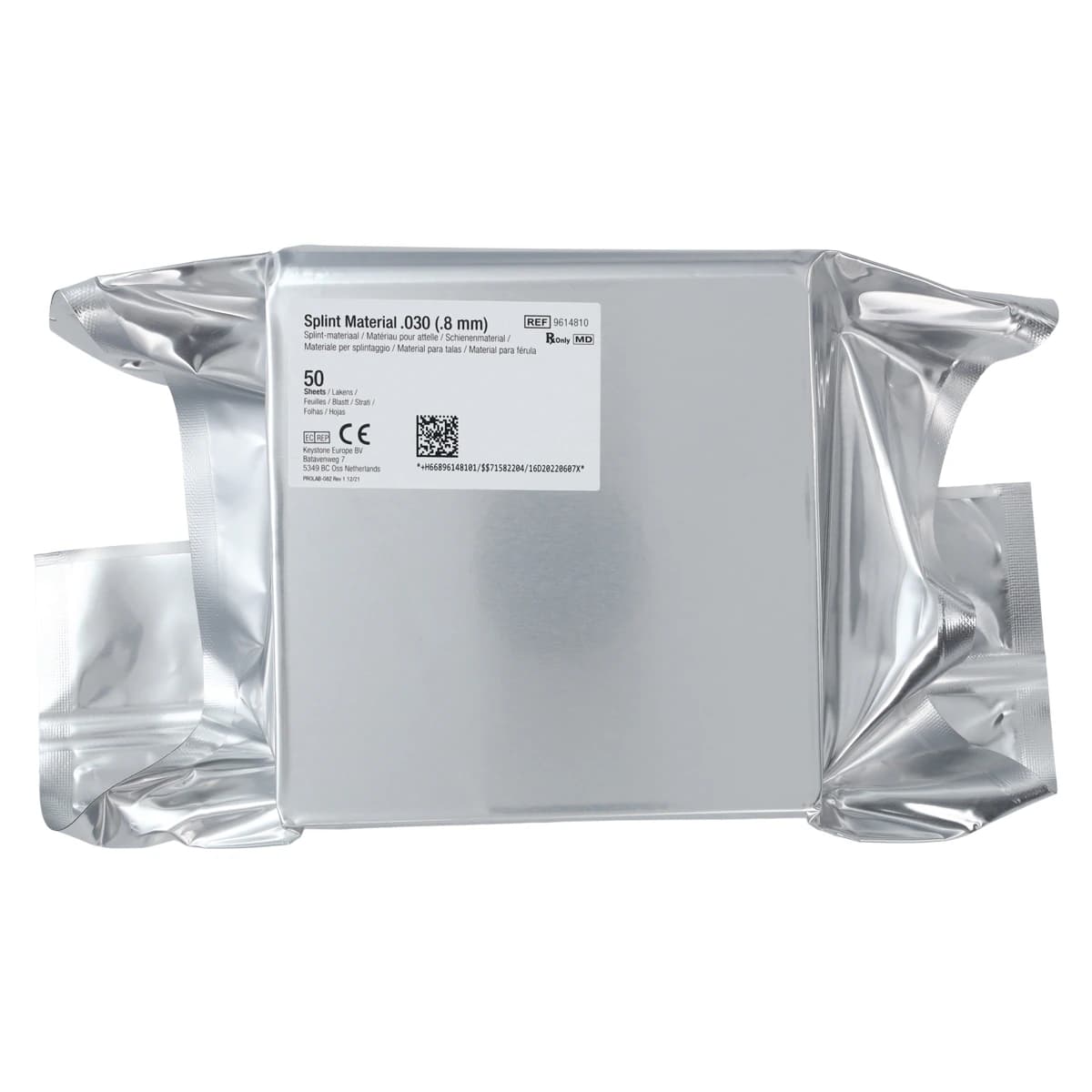 Pro-Form Splint Material, Clear, 5" x 5" (127 x 127 mm), 0.030" (0.75 mm), 50 Sheets/Pkg, 9614810 thumbnail 2
