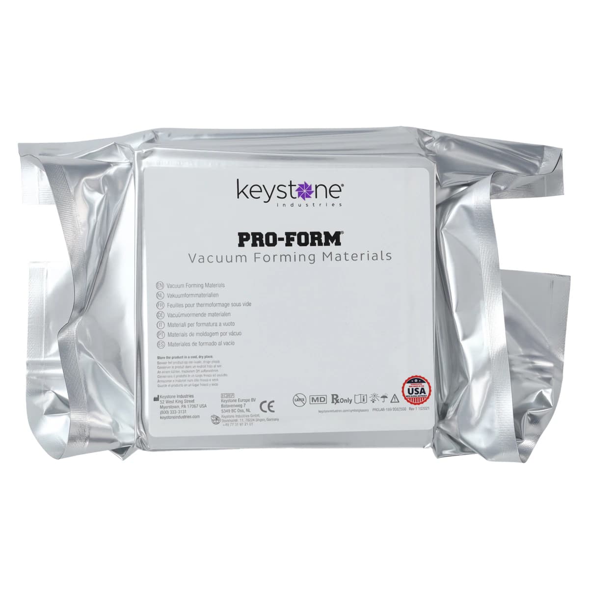 Pro-Form Splint Material, Clear, 5" x 5" (127 x 127 mm), 0.030" (0.75 mm), 50 Sheets/Pkg, 9614810 - Pro-Form, Splint Material, Surgical Tray, 5" x 5", 0.030 ", 50/Pk, 9614810 - Image 1