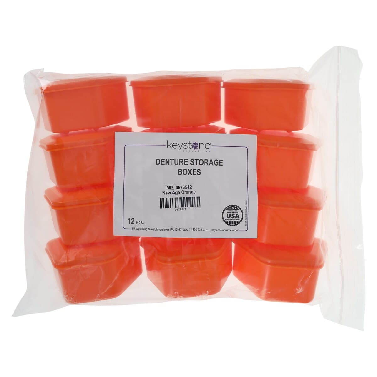 Keystone New Age Denture Cup, Orange, 12 per Box thumbnail 4