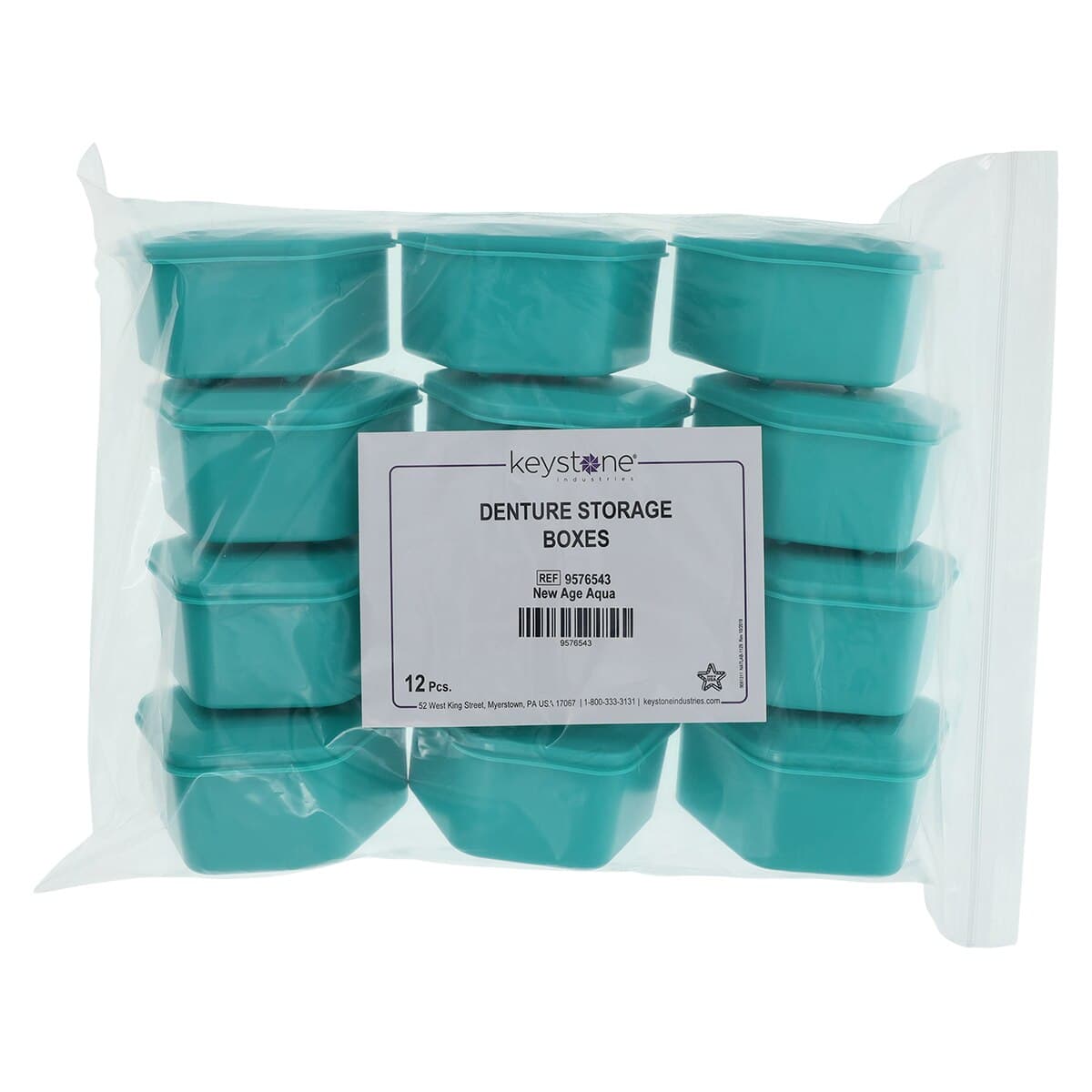 Keystone New Age Denture Cup, Aqua, 12/Box thumbnail 4