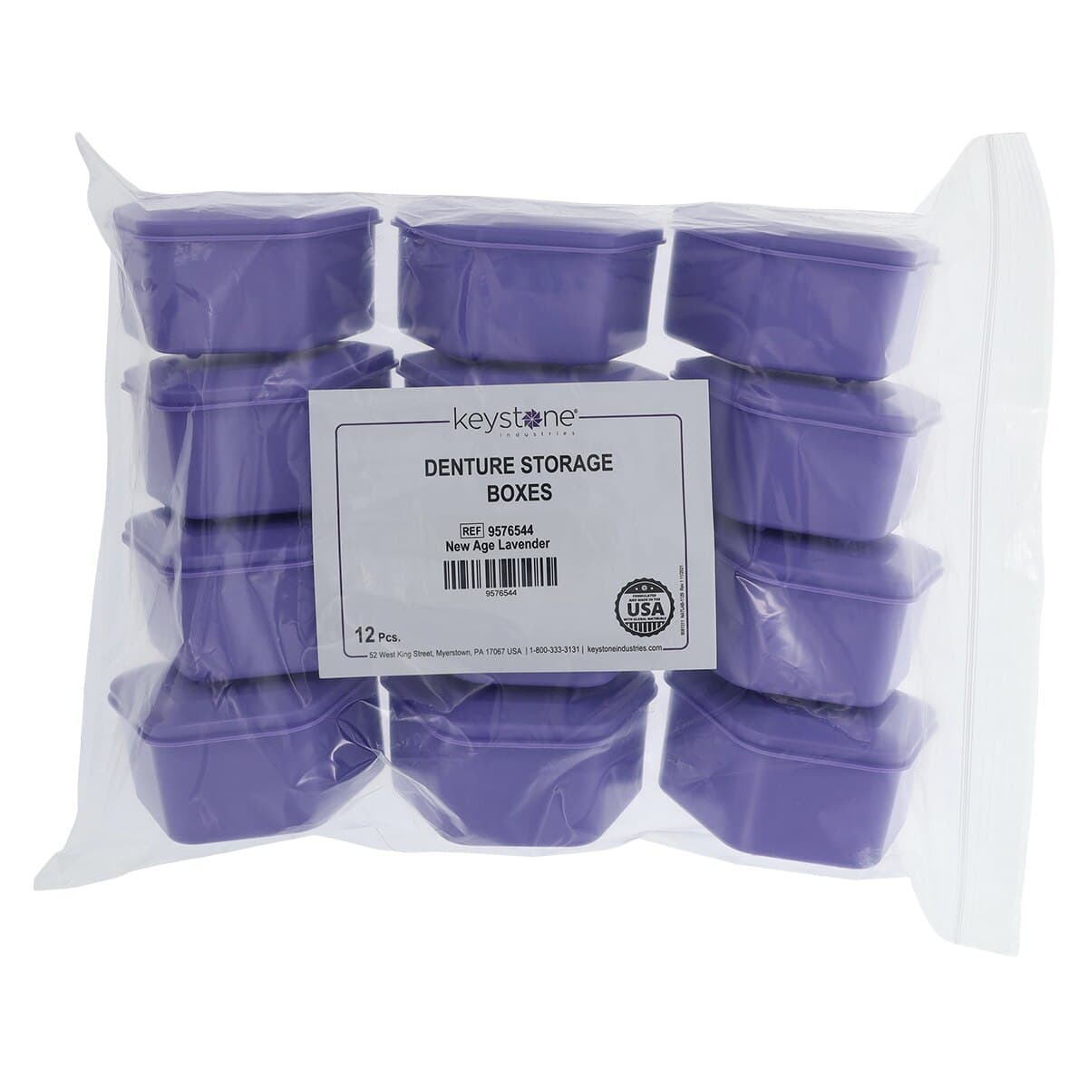 Keystone New Age Denture Cups, Lavender, 1-3/4" Deep, 12/Box thumbnail 4