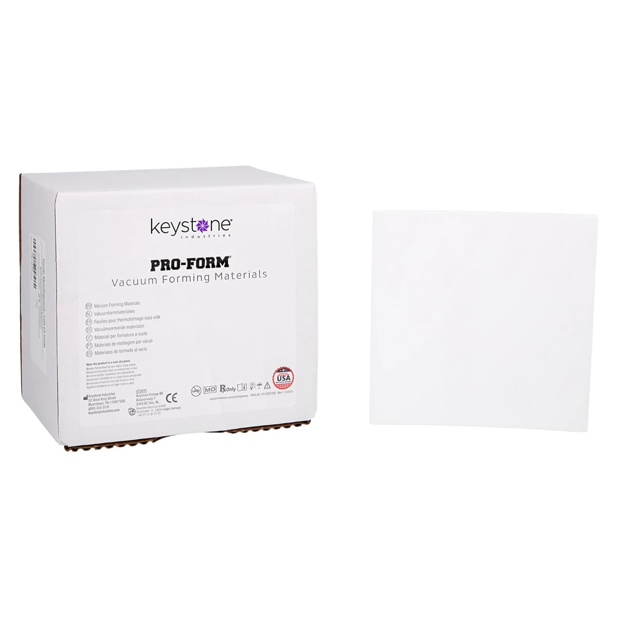 Pro-Form Youth Mouthguard Laminates, Soft EVA, White, 0.120" (3 mm) Thick, 5" x 5" Sheets, 25/Box - Pro-Form Youth Mouthguard - Image 1
