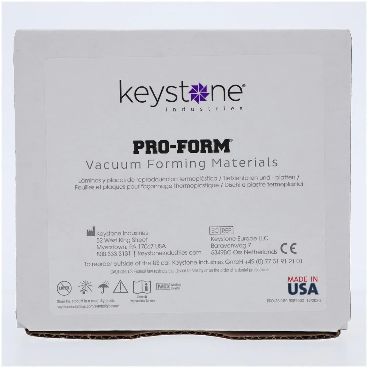Keystone ProForm Soft EVA Vacuum Forming Sheets, Clear, .120" (3mm) Thickness, 5" x 5" (127 x 127mm), 25 Sheets/Box, 9611240 thumbnail 2