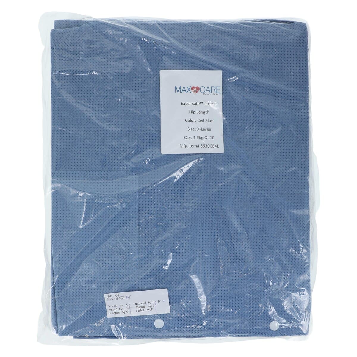 Valumax Extra-Safe AAMI Level 3 Lab Jacket, Ceil Blue, X-Large, 10/Pack, 3630CBXL thumbnail 7