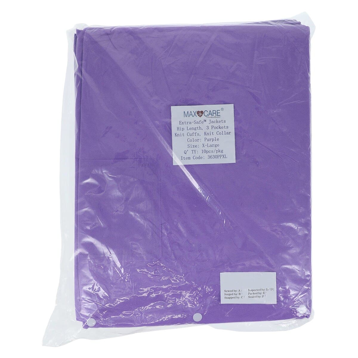 Valumax Extra-Safe AAMI Level 3 Lab Jacket, X-Large, Purple, 10/Pack, 3630PPXL thumbnail 8