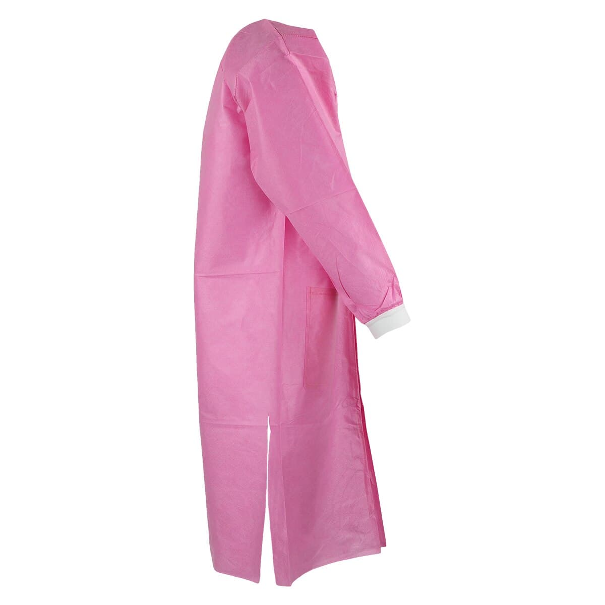 Extra-Safe Lab Coat, Raspberry, Medium, AAMI Level 3, Latex-Free, Knee-Length, 10/Pk, 3660RBM thumbnail 2