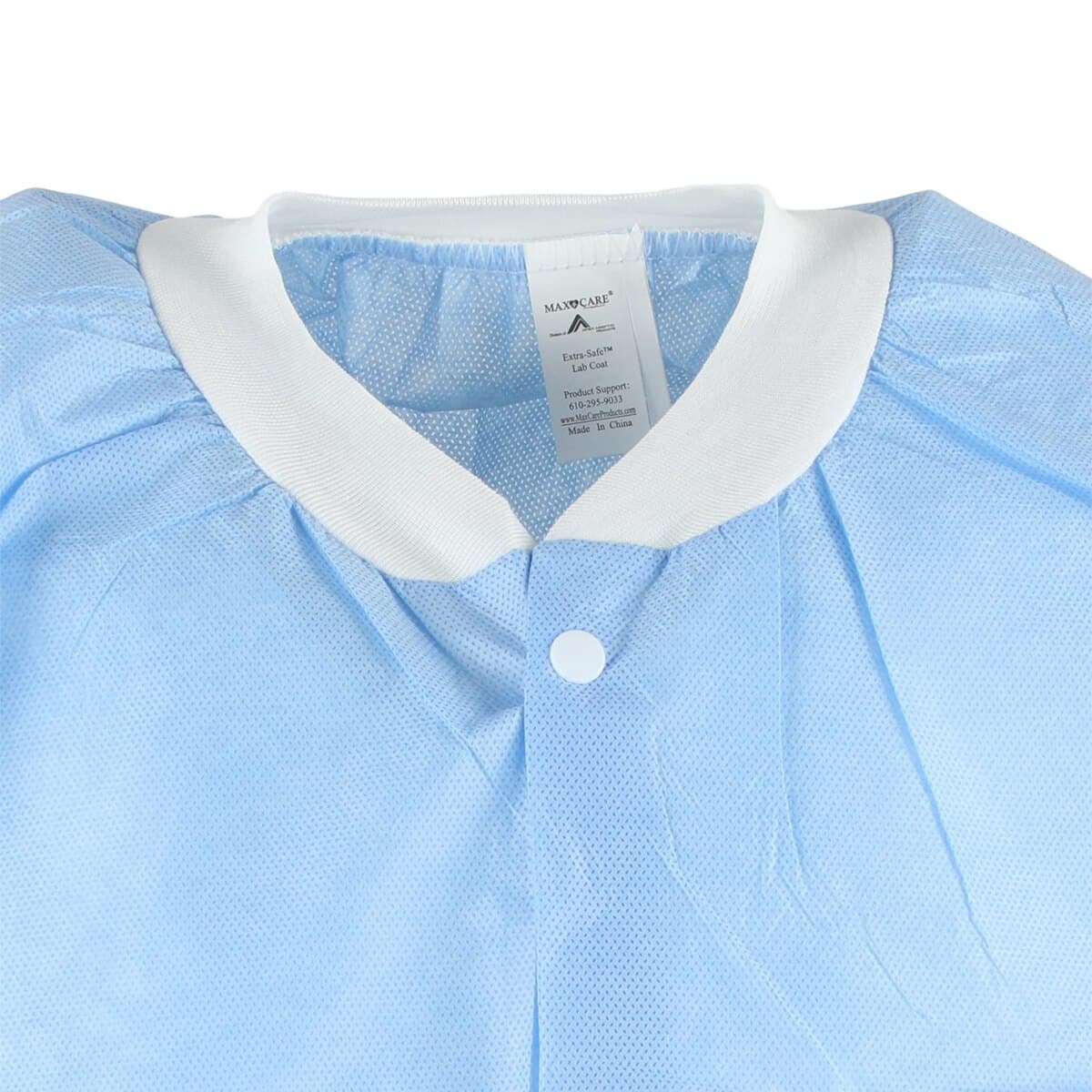 ValuMax Extra-Safe Lab Coat, Medical Blue, X-Large, Knee-Length, 3-Layer SMS, 10/Pack, 3660MBXL thumbnail 6