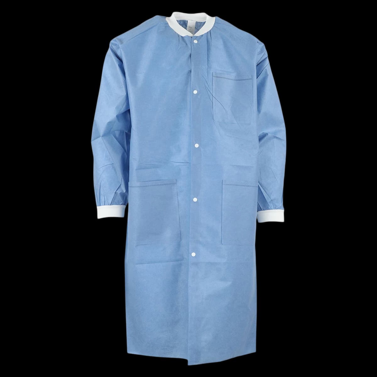 Extra-Safe Knee Length Lab Coat, Ceil Blue, Small, Latex-Free, AAMI Level 3, 10/Pk, 3660CBS - Extra-Safe Ceil Blue LabCoat Small Latex-Free Fluid Resistant AAMI Level 3 Pack of 10 - Image 1