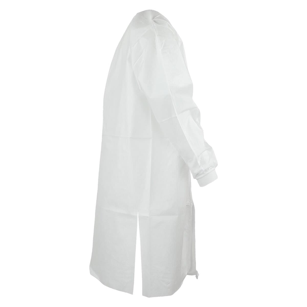ValuMax Extra-Safe AAMI Level 3 Lab Coat, White, Knit Collar, Small, Knee-Length, 10/Pack, 3660WHS-K thumbnail 2