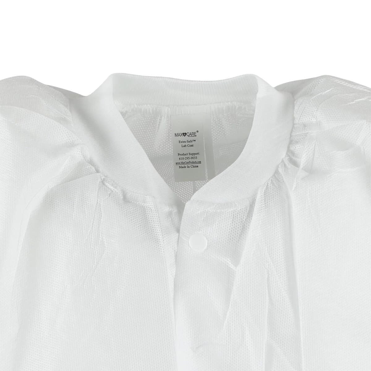 ValuMax Extra-Safe Lab Coat, White, X-Large, Knee Length, Knit Collar & Cuffs, Snap Front, AAMI Level 3, 10/Pack, 3660WHXL-K thumbnail 6
