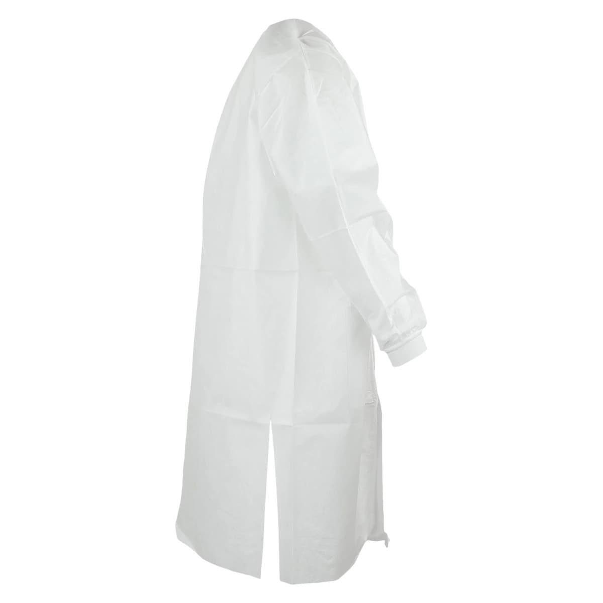 ValuMax Extra-Safe Lab Coat, White, X-Large, Knee Length, Knit Collar & Cuffs, Snap Front, AAMI Level 3, 10/Pack, 3660WHXL-K thumbnail 3