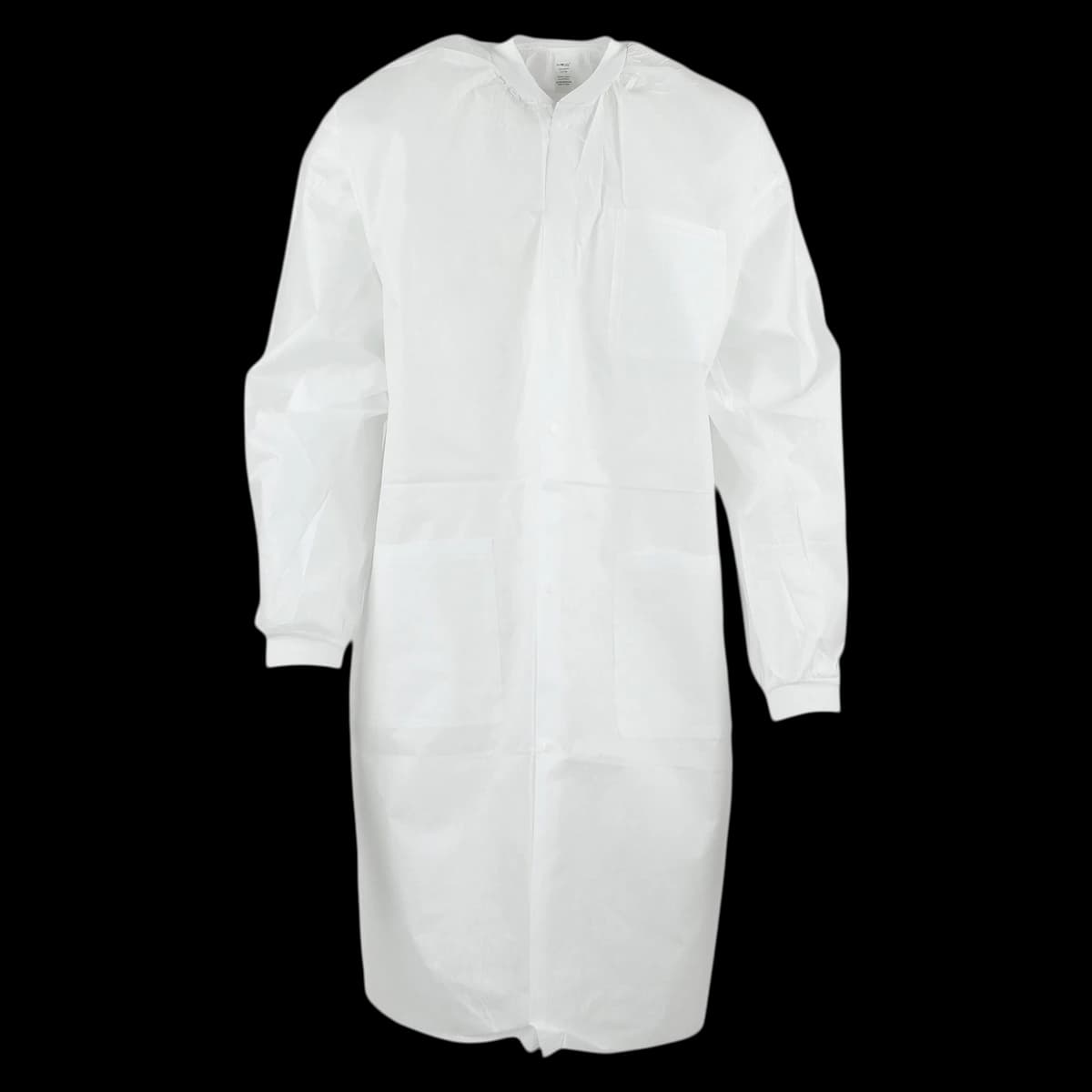 ValuMax Extra-Safe Lab Coat, White, X-Large, Knee Length, Knit Collar & Cuffs, Snap Front, AAMI Level 3, 10/Pack, 3660WHXL-K - Extra-Safe Lab Coats White X Large 10/pack Knee Length Light Weight Breathable With Snap Front, 3660WHXL-K - Image 1