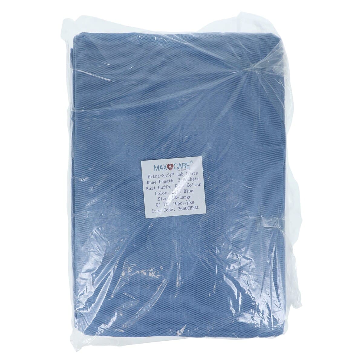 ValuMax Extra-Safe AAMI Level 3 Lab Coat, Ceil Blue, XX-Large (2XL), 10/Pack, 3660CB2XL thumbnail 3