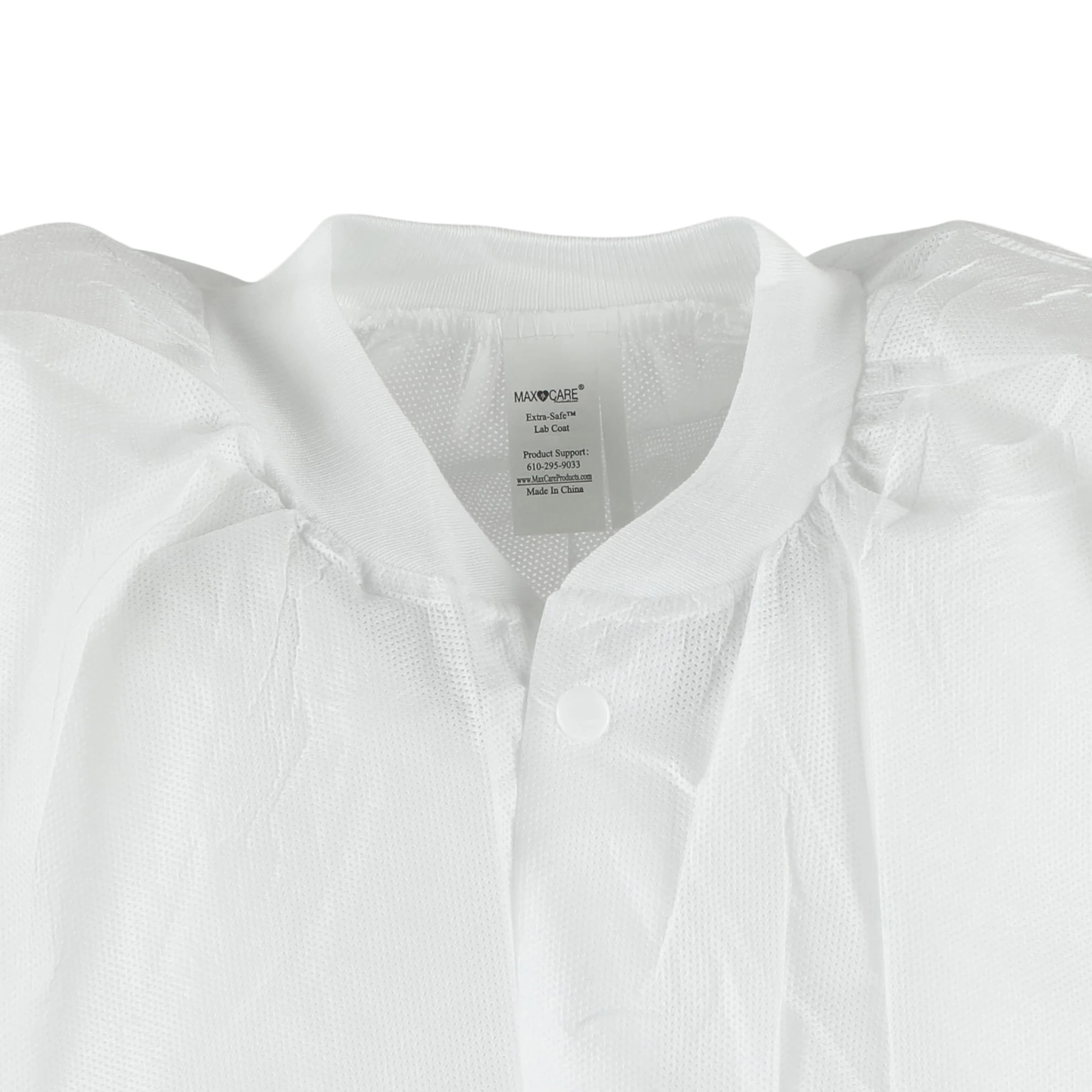 ValuMax Extra-Safe Lab Coat, AAMI Level 3, White, Knit Collar, XX-Large, 10/Pack, 3660WH2XL thumbnail 6