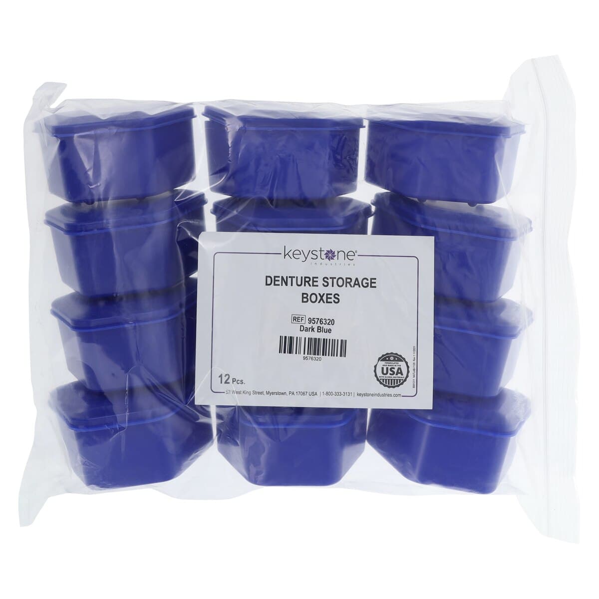 Keystone Denture Cup, Dark Blue, 1-3/4" Deep, 12/Box thumbnail 4