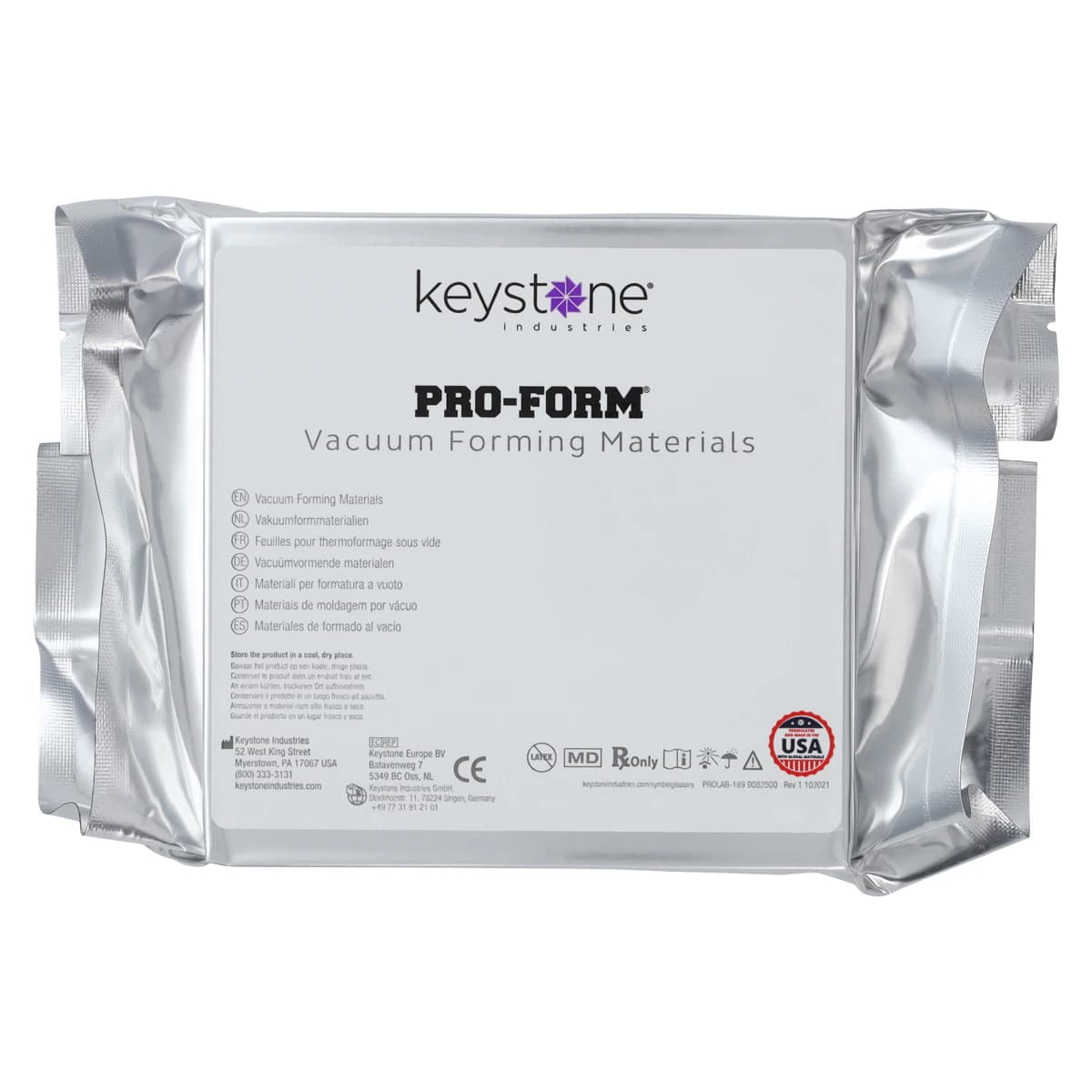 Pro-Form Splint Material, 0.030" (0.75mm), 5" x 5" (127 x 127mm), Clear, 25 Sheets/Pack, 9615020 - Pro-Form, Splint Material, Surgical Tray, 5" x 5", 0.030 ", 25/Pk, 9615020 - Image 1