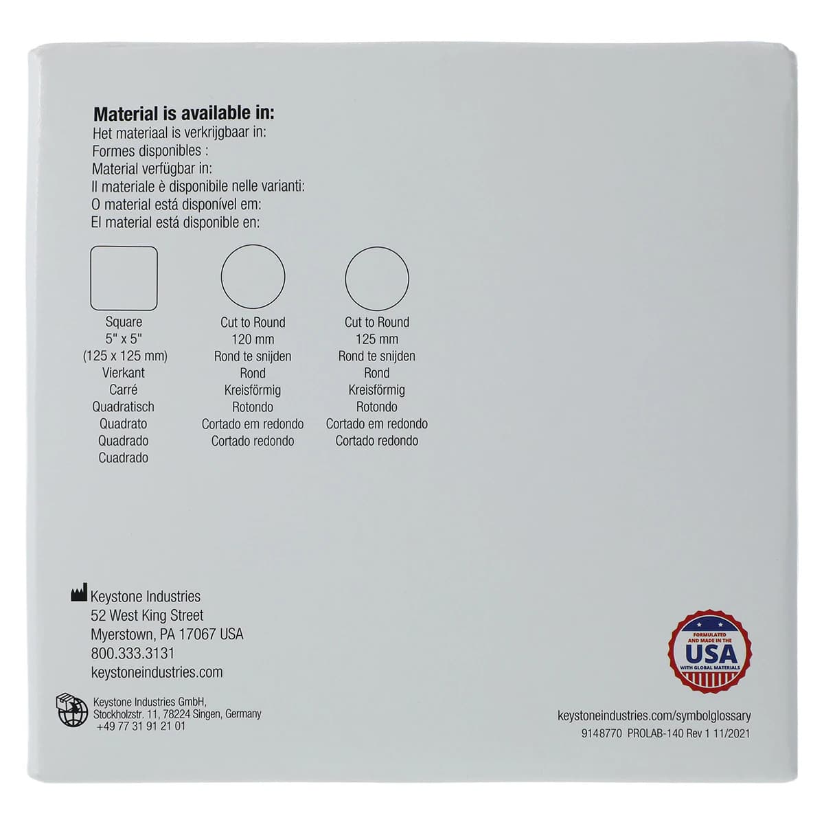 Keystone Pro-Form Niteguard Laminate Vacuum Forming Sheets, Clear, 5" x 5", .120" (3mm), 12/Pack, 9602550 thumbnail 5