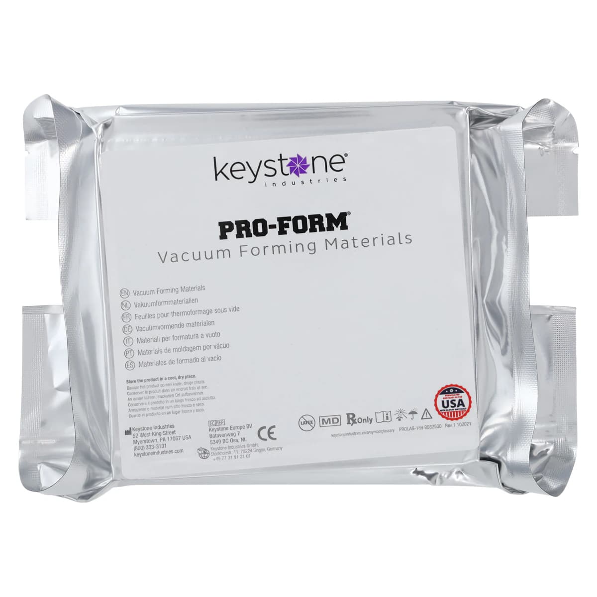 Pro-Form Splint Material, 5" x 5" (127 x 127 mm), 0.020" (0.50 mm) Thick, Clear, 50/Pk, 9614800 - Pro-Form, Splint Material, 5" x 5", 0.020 ", 50/Pk, 9614800 - Image 1