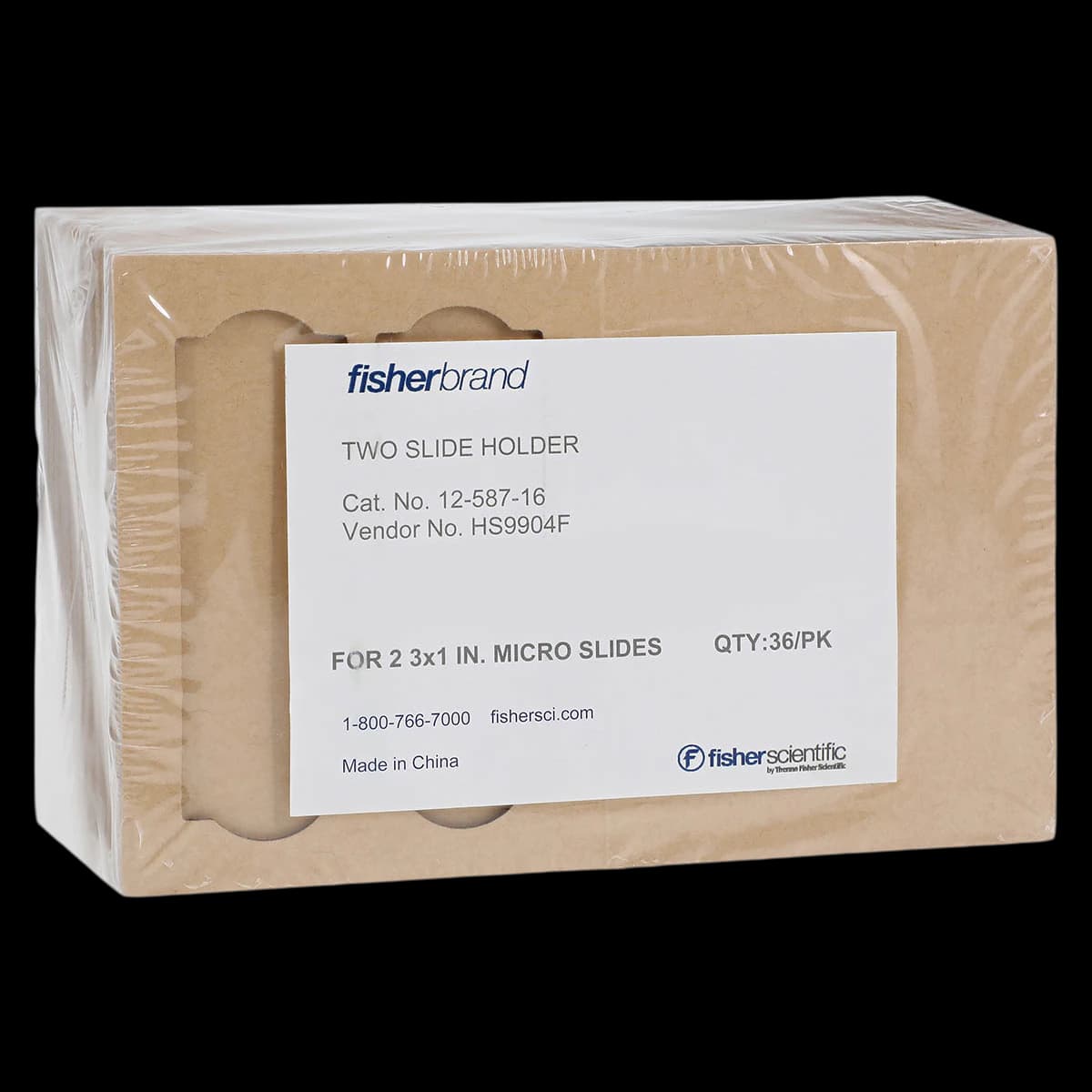Fisherbrand Microscope Slide Storage Folder, Brown, 2 Position, 103 x 79 x 5 mm, Cardboard, 36/Pk - Micro-Slide Holder - Image 1