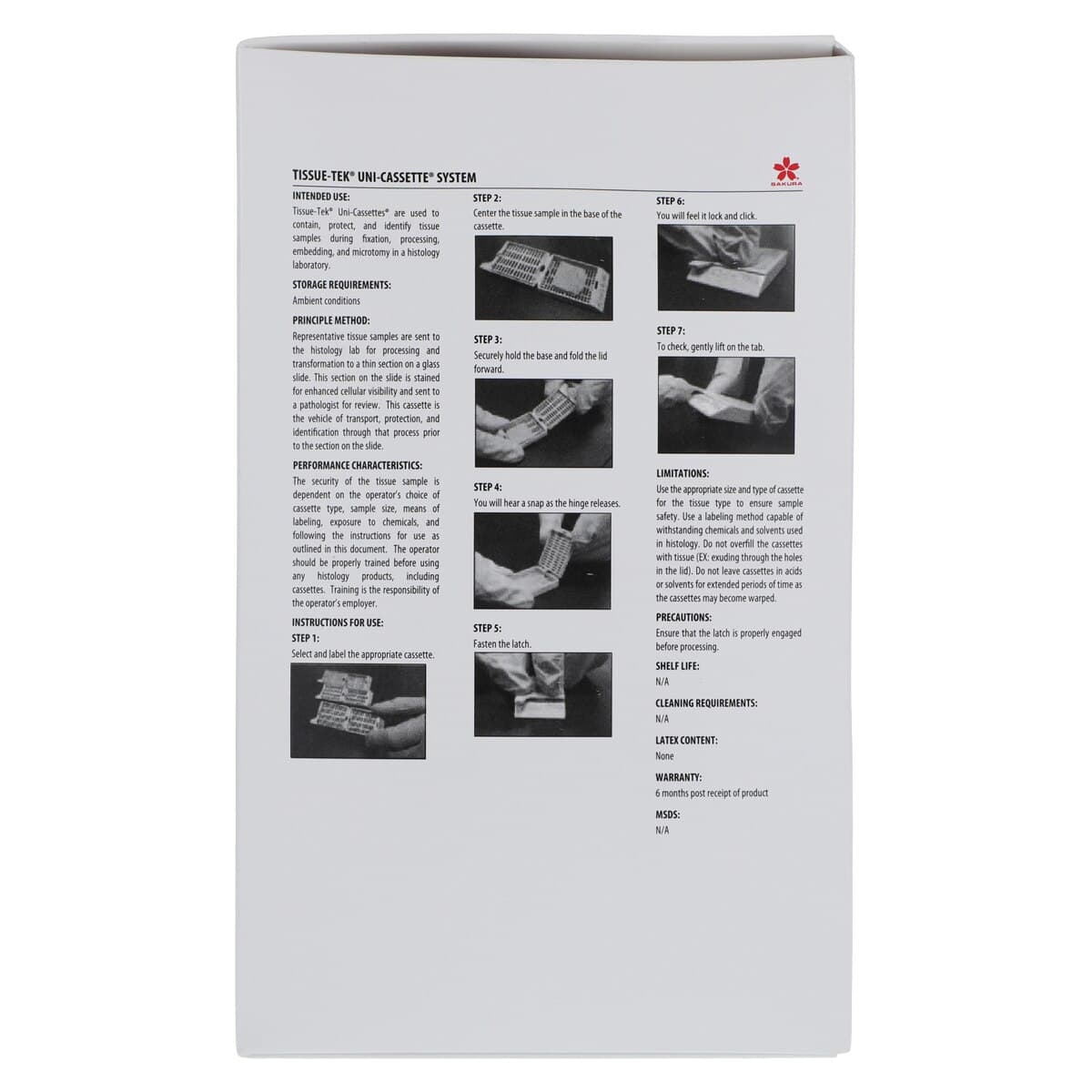 Tissue-Tek Uni-Cassette Biopsy Cassette, White, Locking Lid, for SmartWrite/AutoWrite, 500/Case thumbnail 4