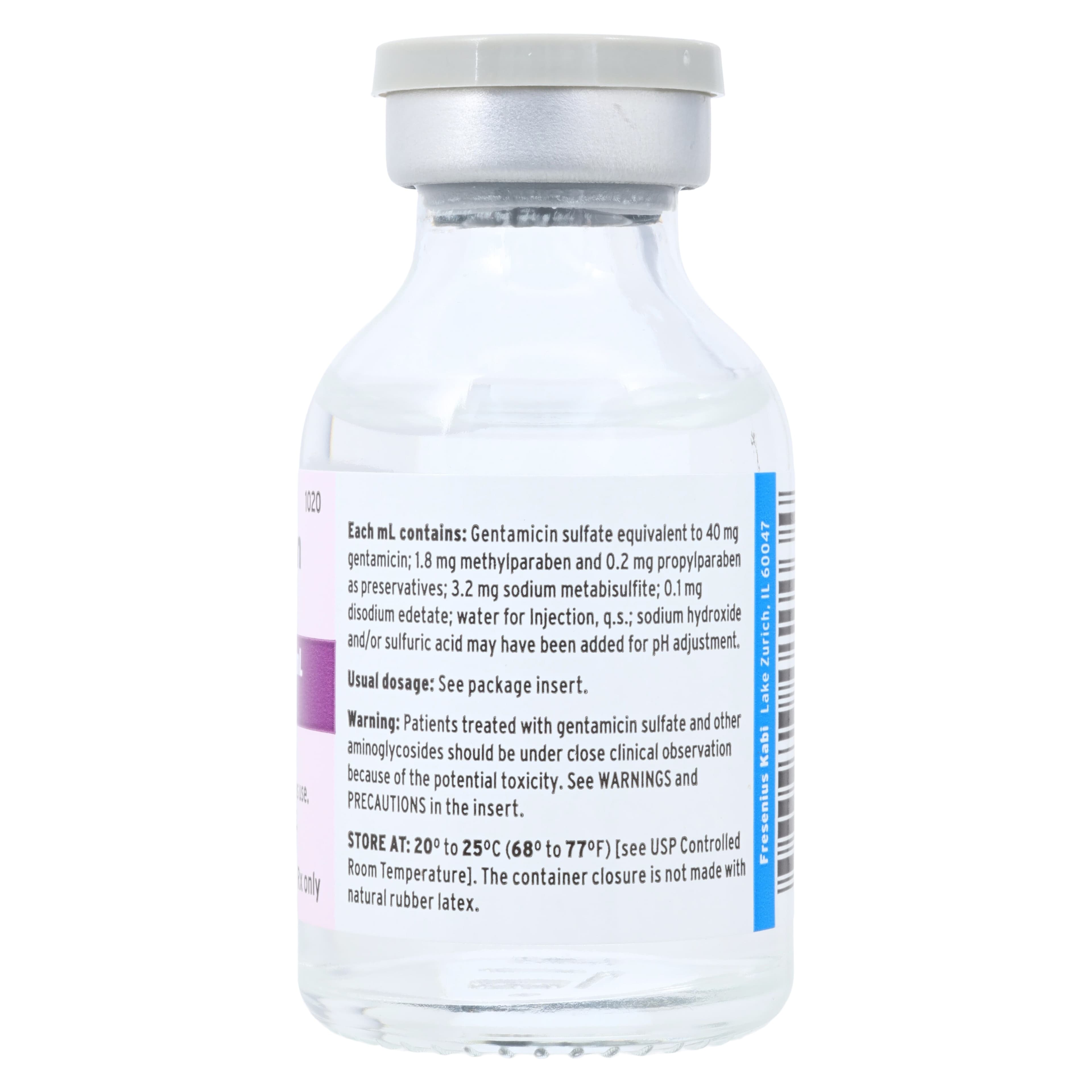 Gentamicin Sulfate Injection 40 mg/mL, Multiple-Dose Vial, 20 mL, 25/Package thumbnail 2