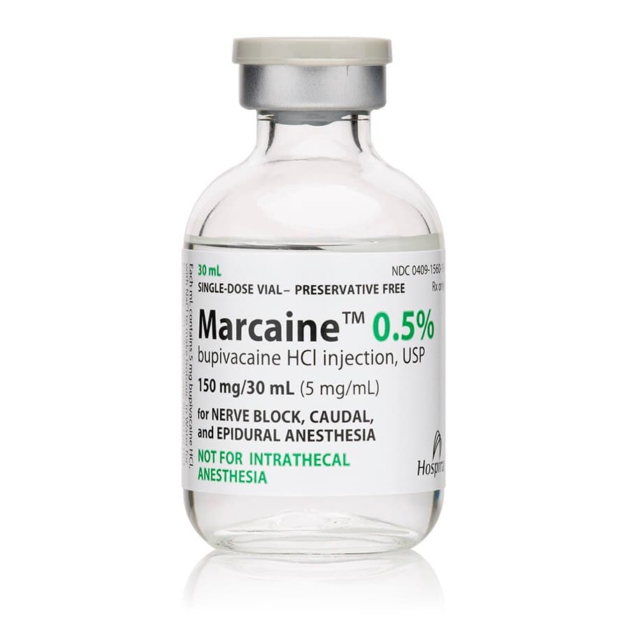 Marcaine Injection 0.5% Preservative Free, SDV, 30mL, Single Dose Vial, Non-Returnable thumbnail 2