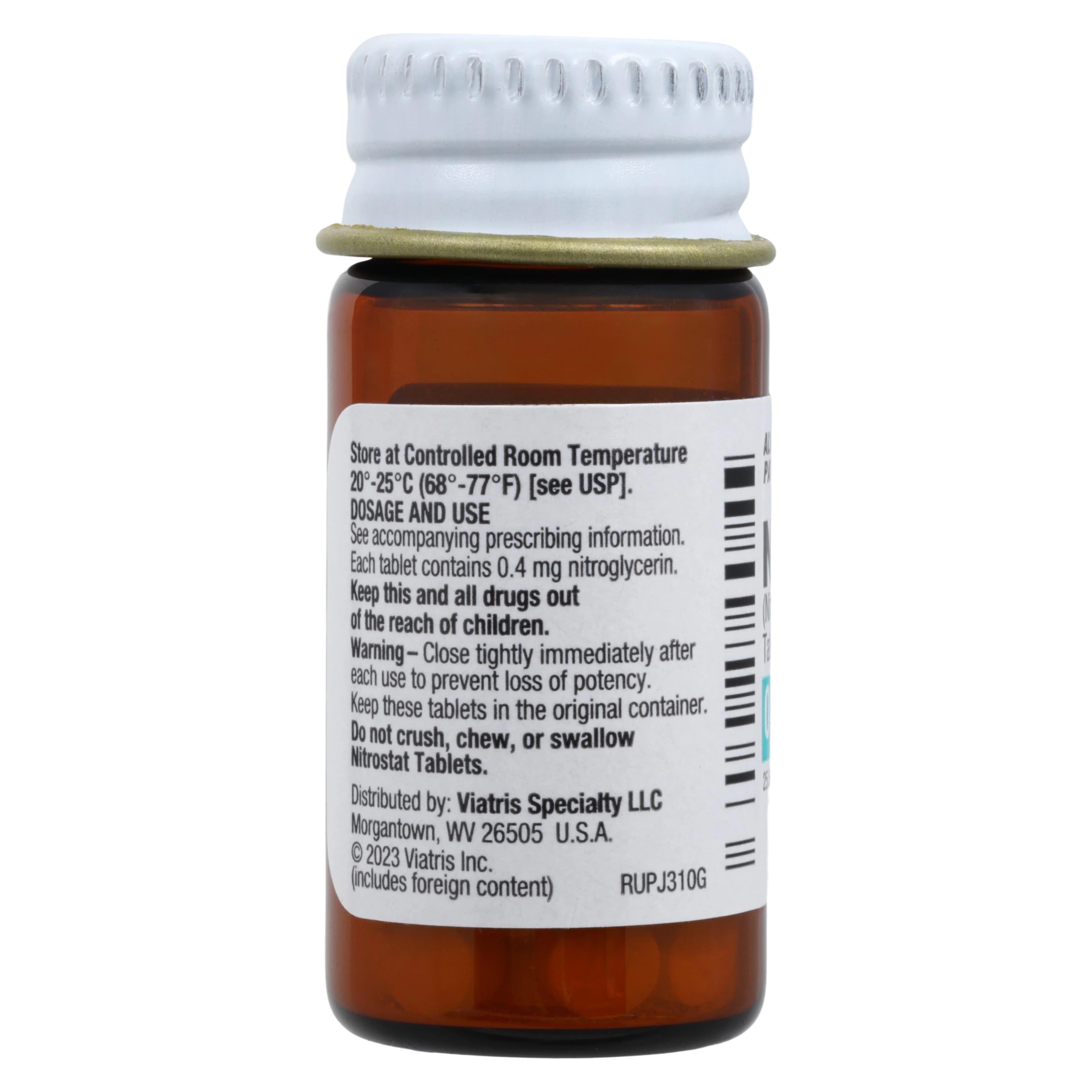Nitrostat Sublingual Tablets, 0.4mg, 25/Bottle thumbnail 2