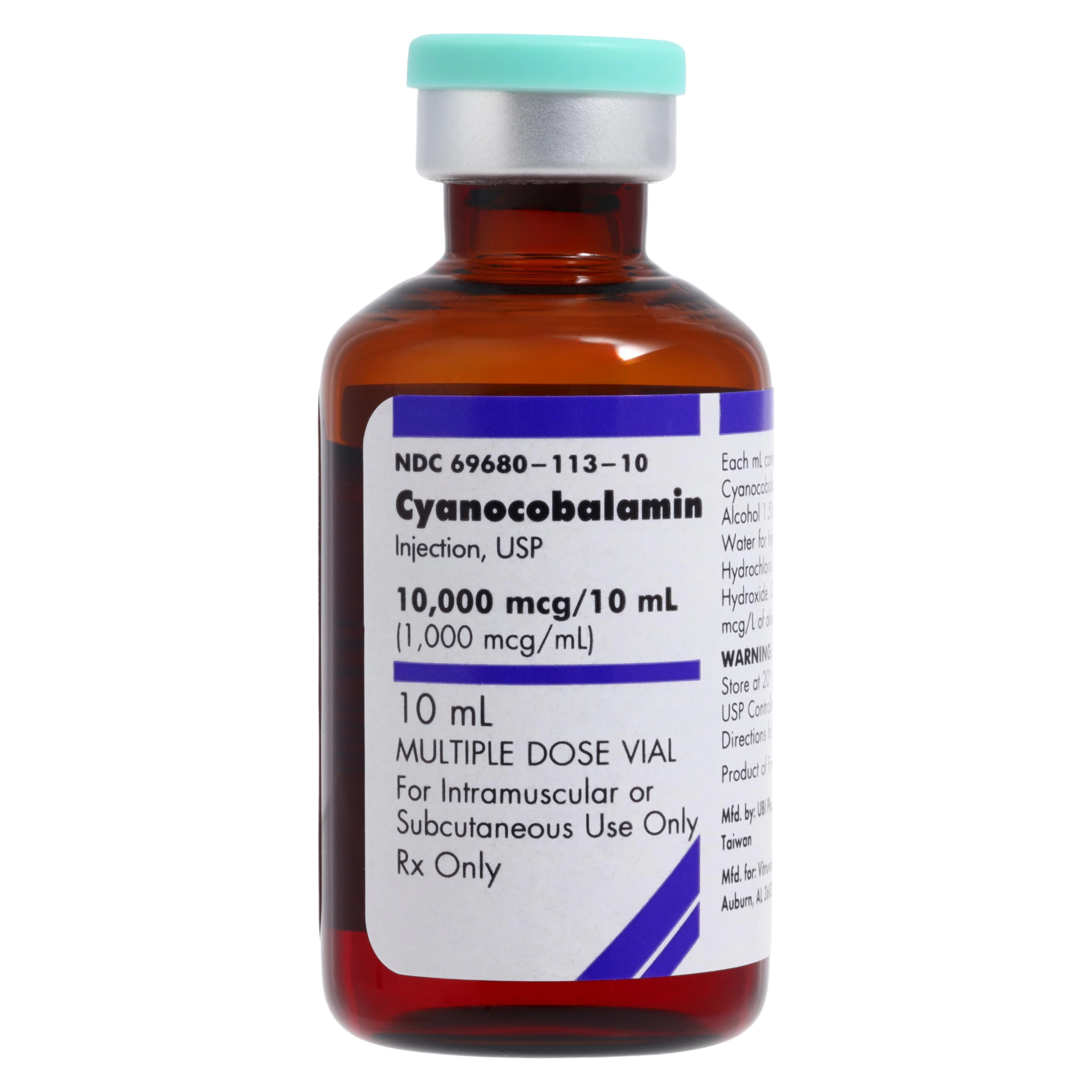Cyanocobalamin (B12) Injection, 1000 mcg/mL, MDV, 10 mL - Cyanocobalamin (B12) MDV 10ML - Image 1