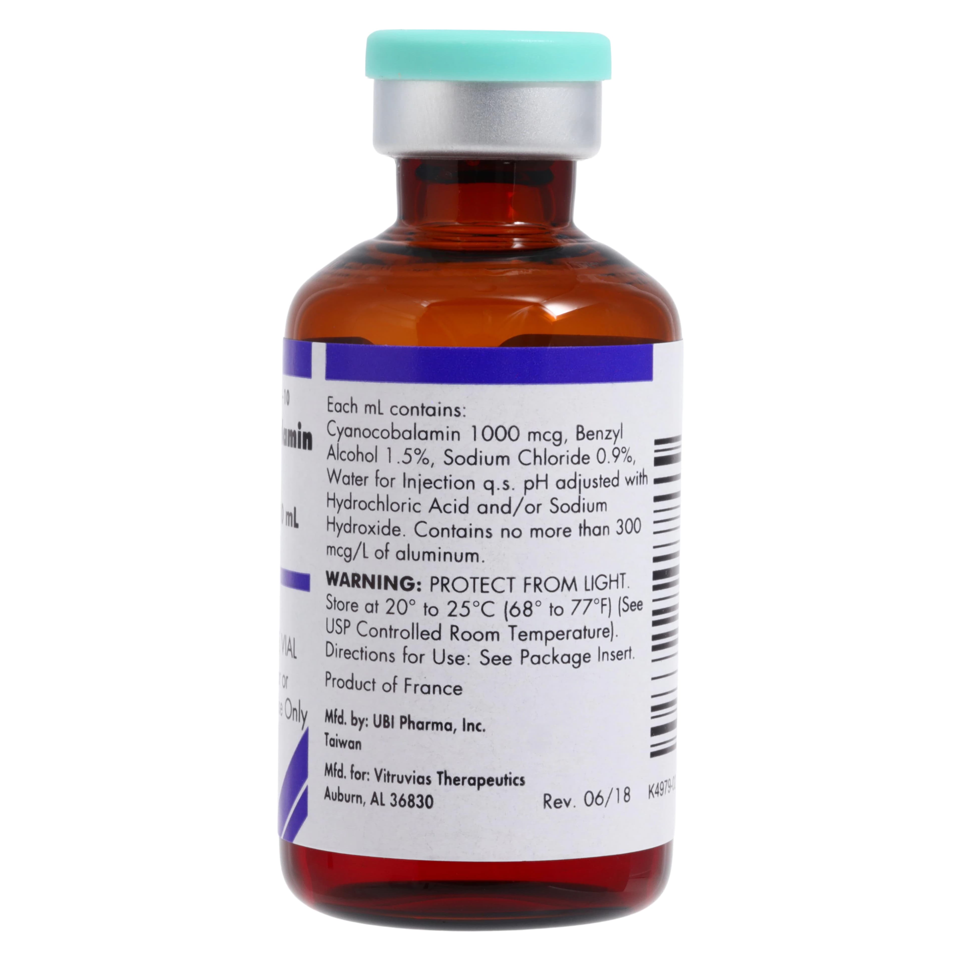 Cyanocobalamin (B12) Injection, 1000 mcg/mL, MDV, 10 mL thumbnail 2