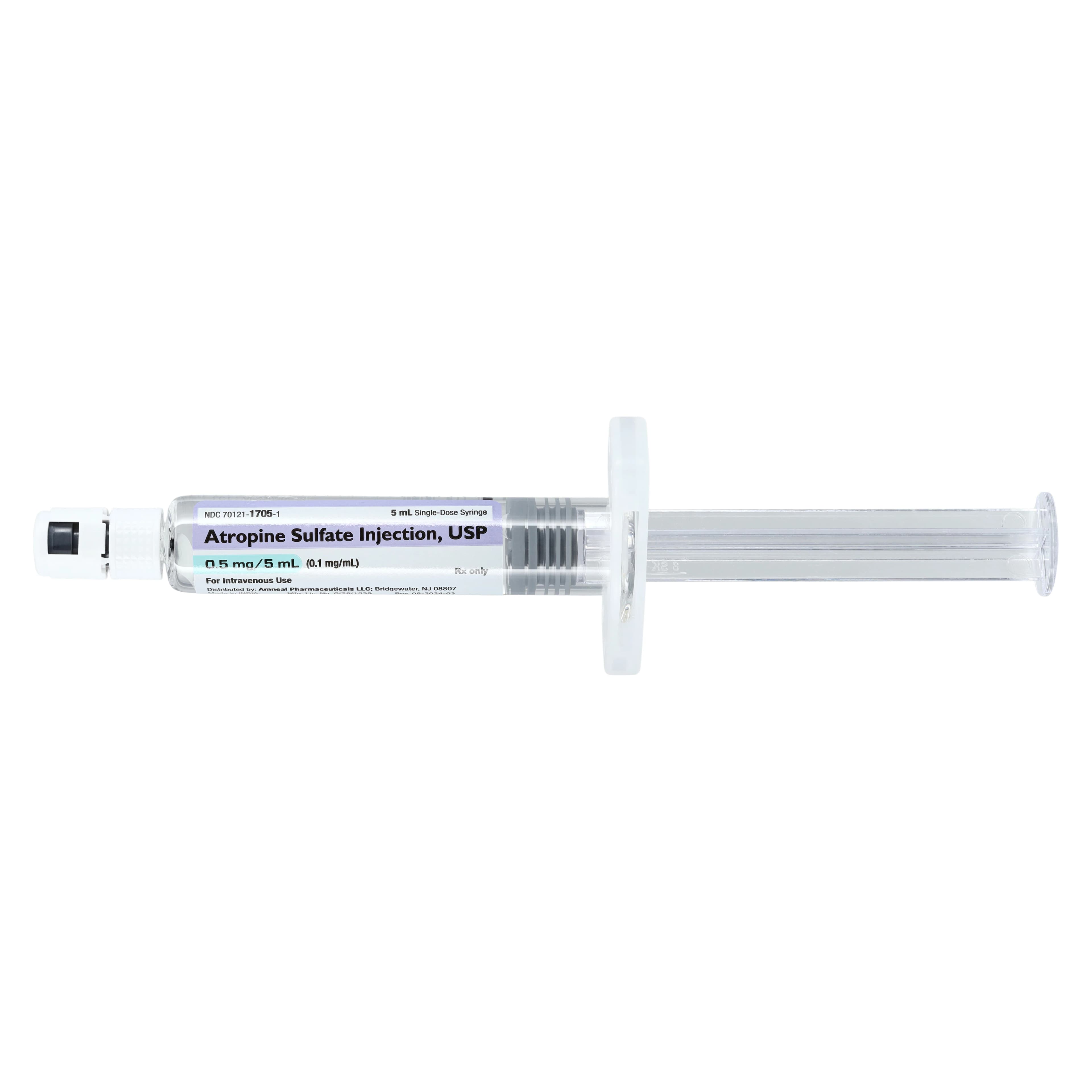 Atropine Sulfate Injection 0.1mg/mL Prefilled Syringe 5mL, Amneal thumbnail 2