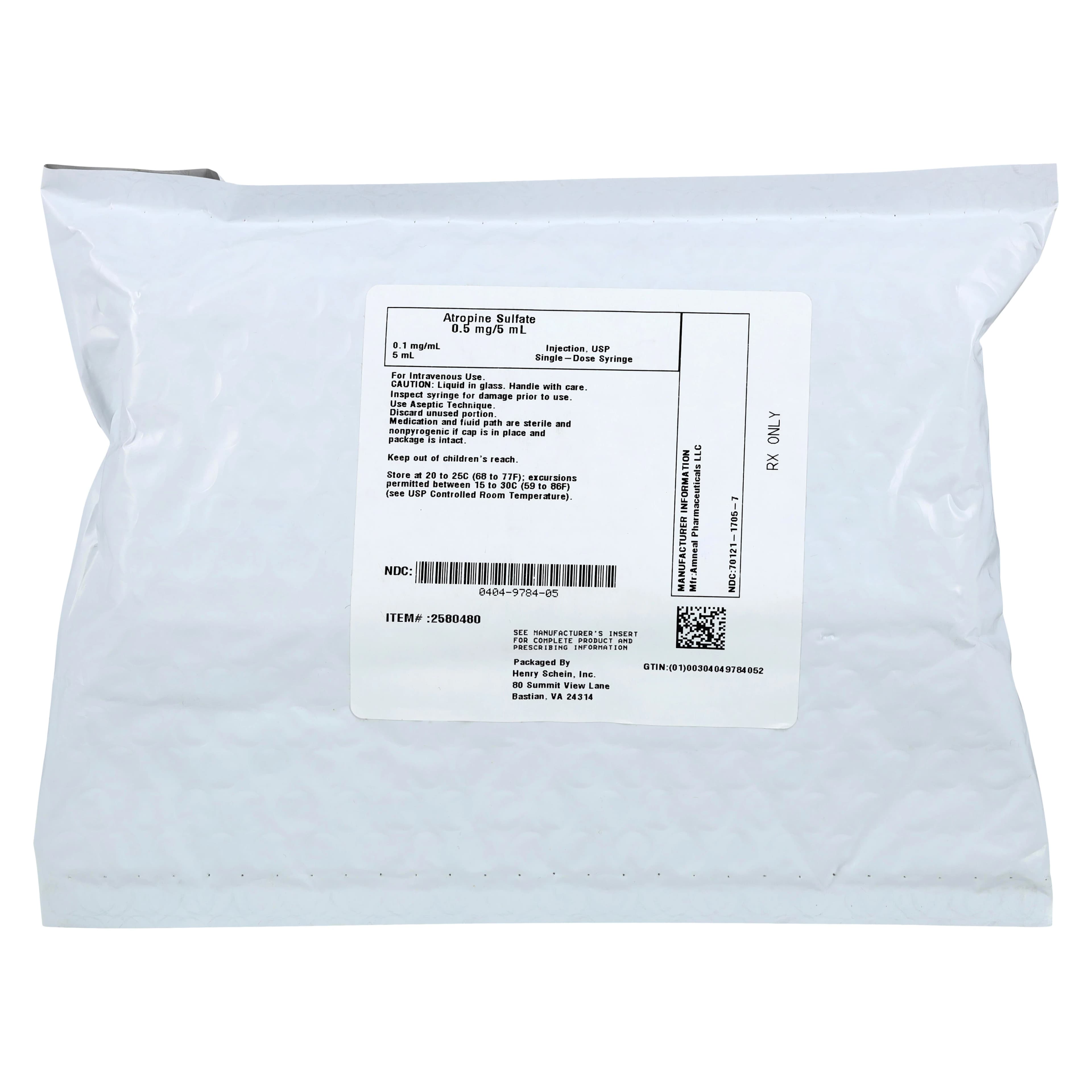 Atropine Sulfate Injection 0.1mg/mL Prefilled Syringe 5mL, Amneal thumbnail 8