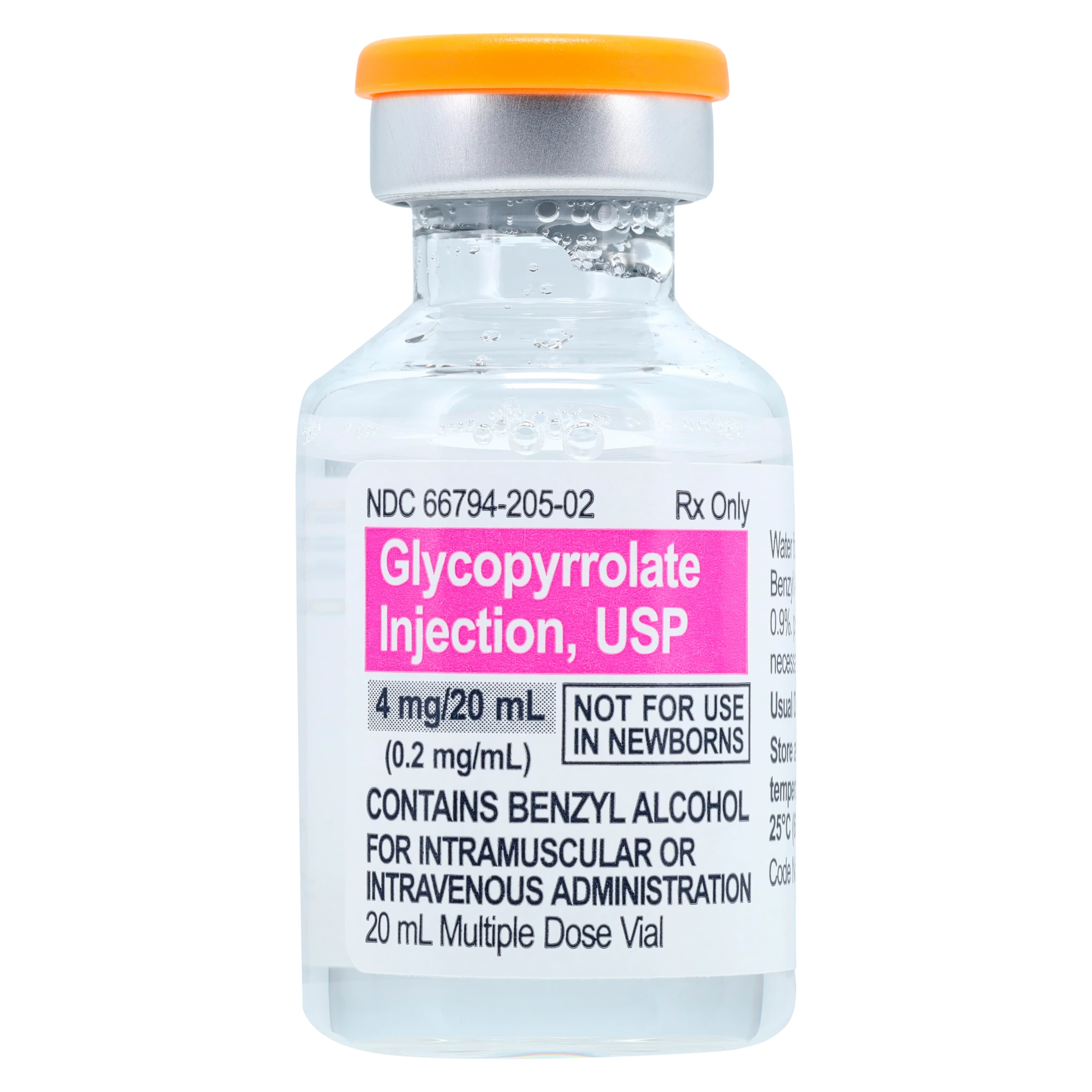 Glycopyrrolate Injection 0.2mg/mL, MDV, 20mL, Piramal Critical Care thumbnail 2