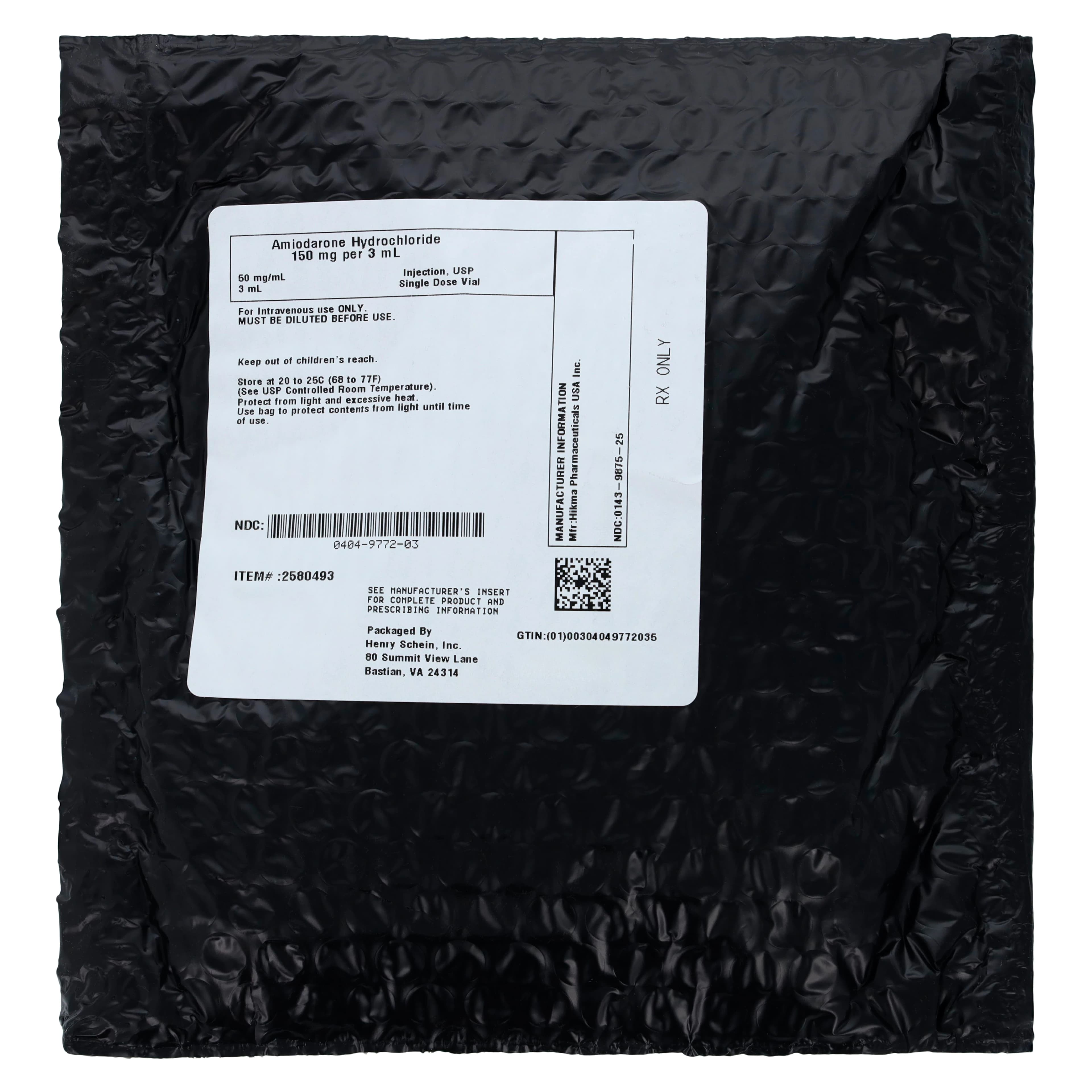 Amiodarone HCl Injection 50 mg/mL, Single-Dose Vial, 3 mL thumbnail 5