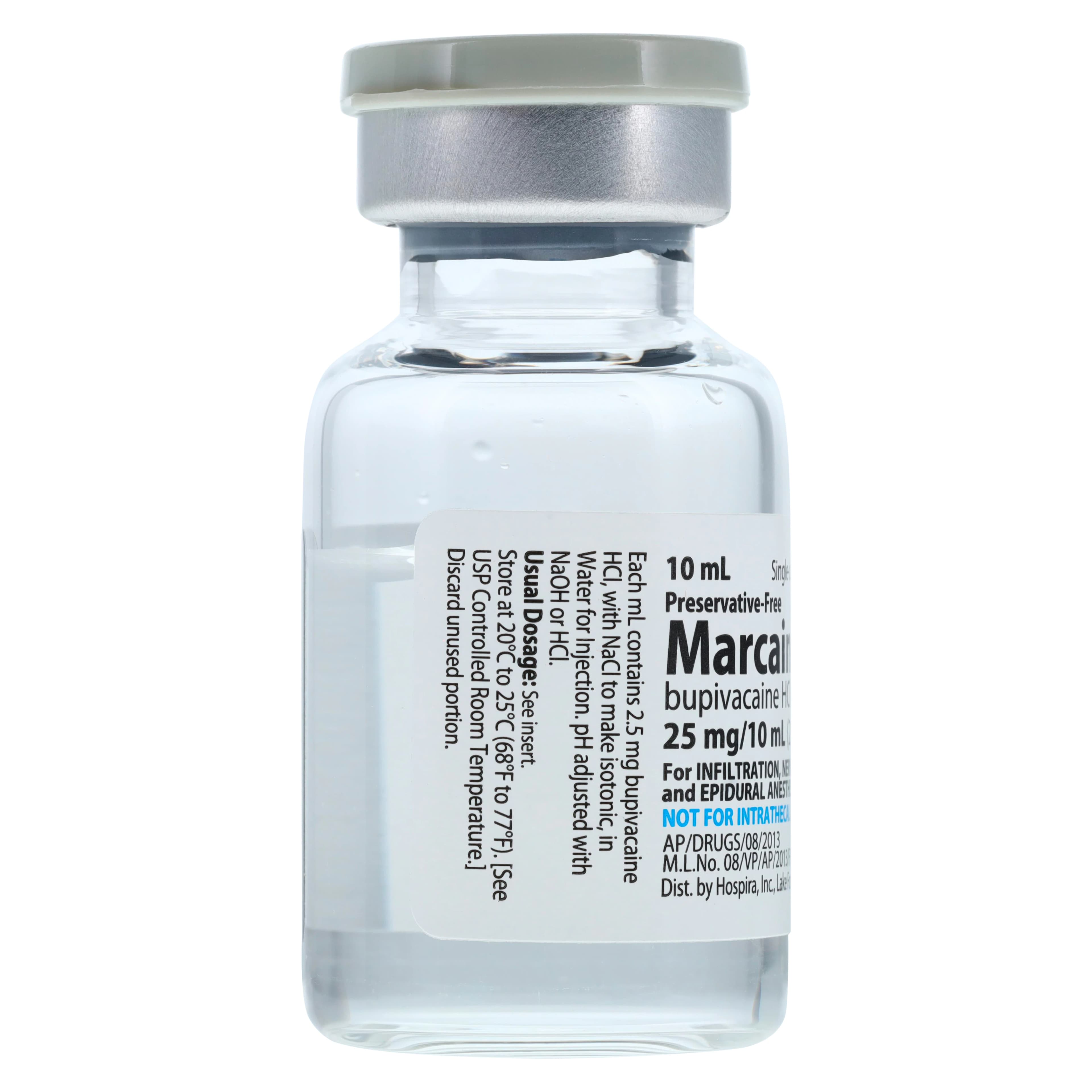 Marcaine Injection 0.25% No Preservative, Single Dose Vial, 10ml, Each thumbnail 2